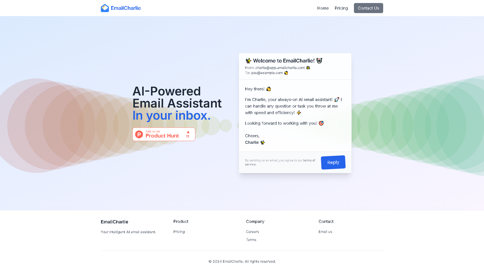 EmailCharlie Interface Screenshot - Marketing & Advertising Tool
