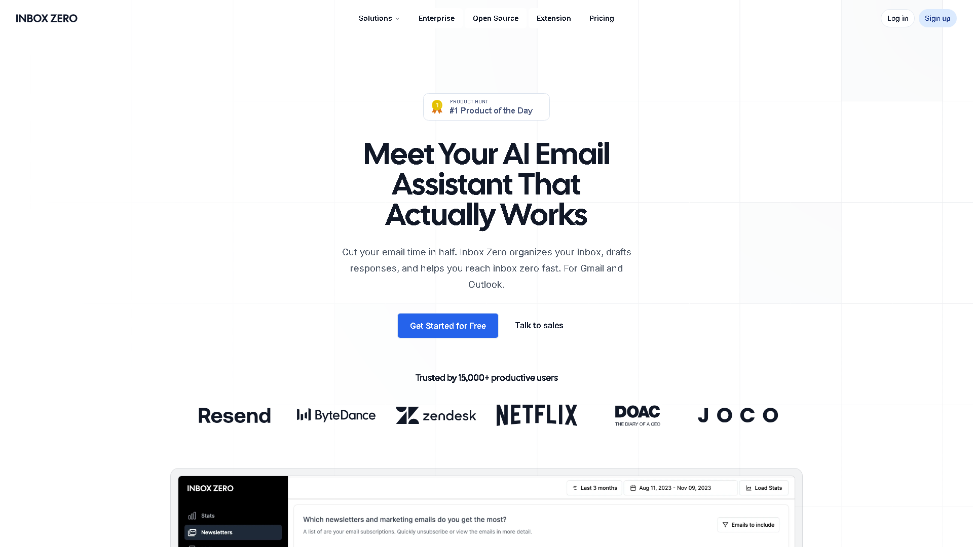 Inbox Zero Interface Screenshot - Writing & Editing Tool