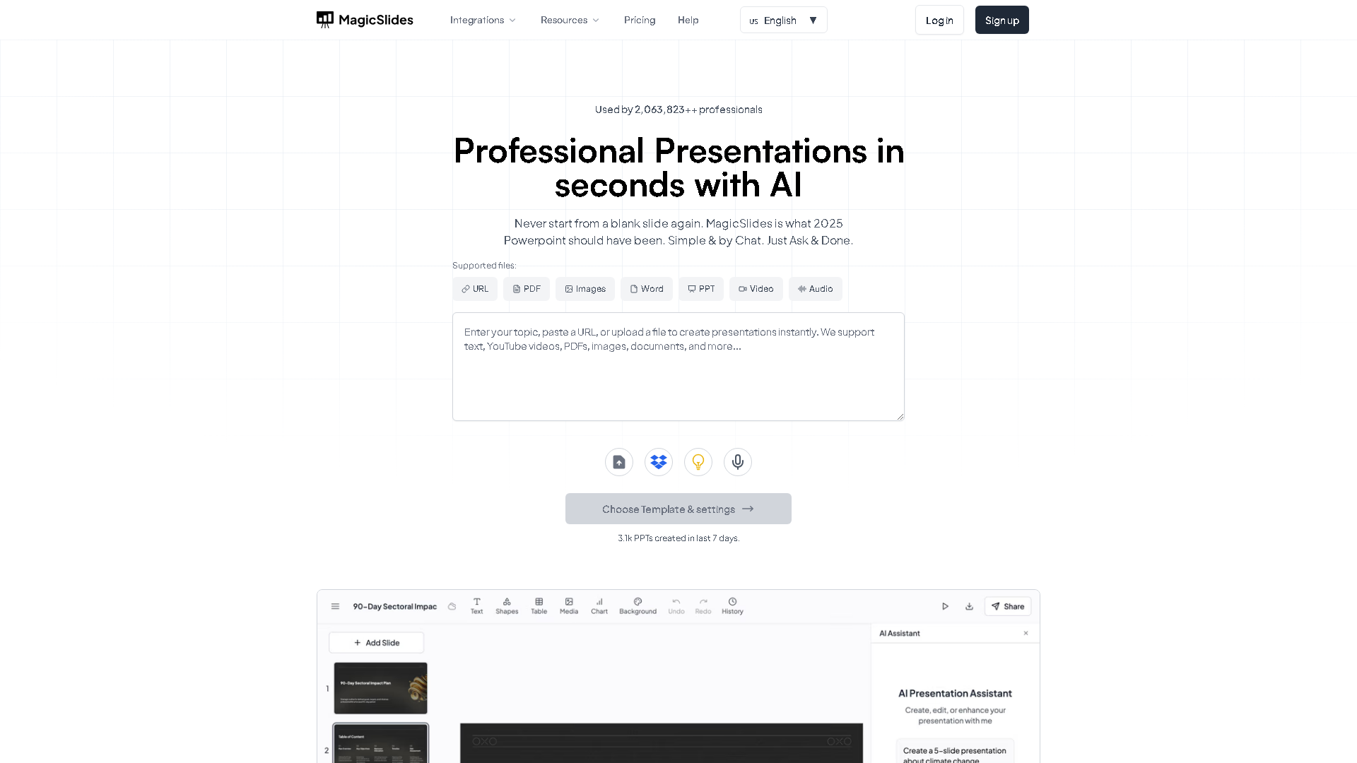 MagicSlides.app Interface Screenshot - Office & Productivity Tool