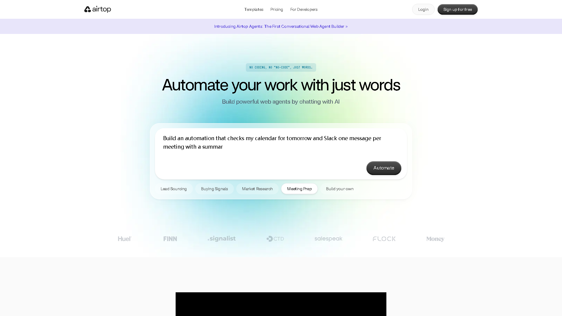 Airtop Interface Screenshot - Development & APIs Tool