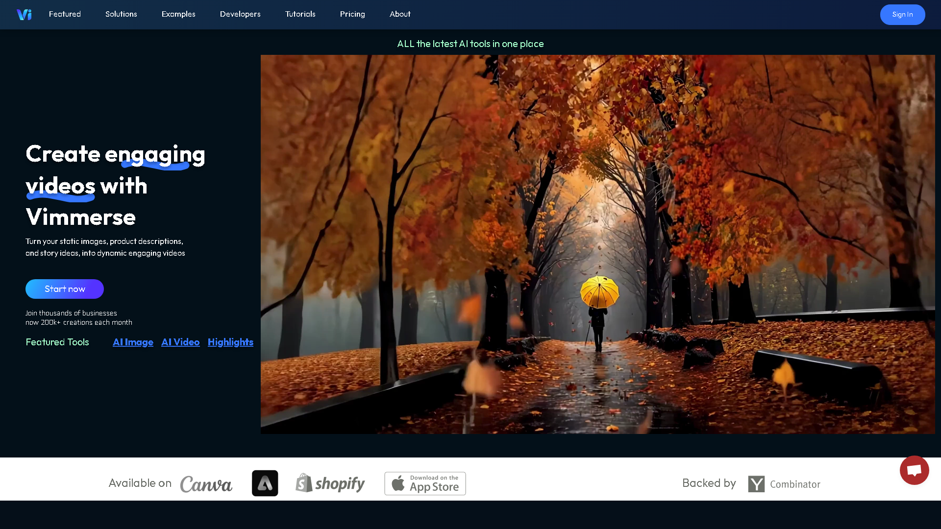 Vimmerse Interface Screenshot - Image & Design Tool
