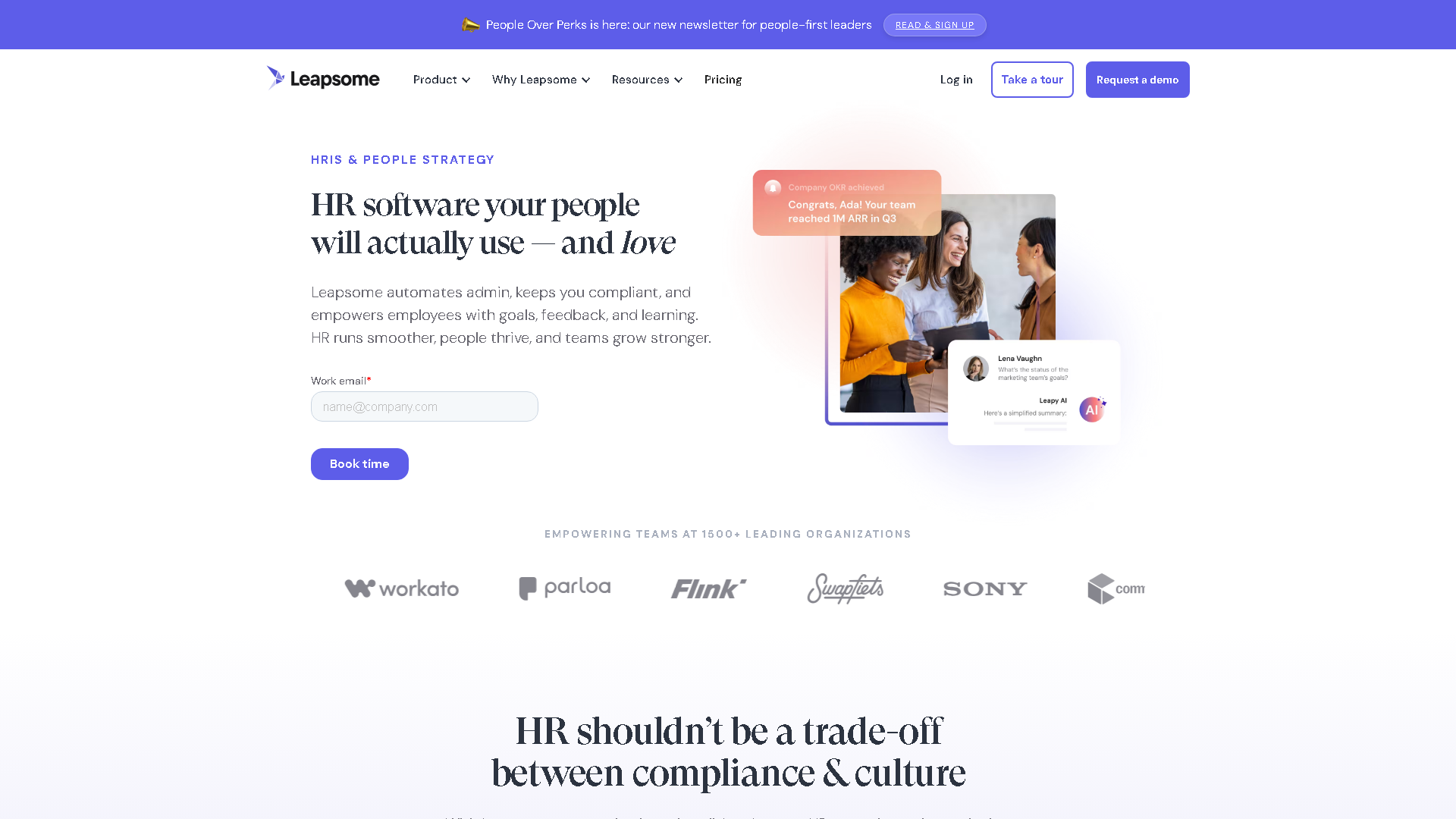 Leapsome Interface Screenshot - Writing & Editing Tool