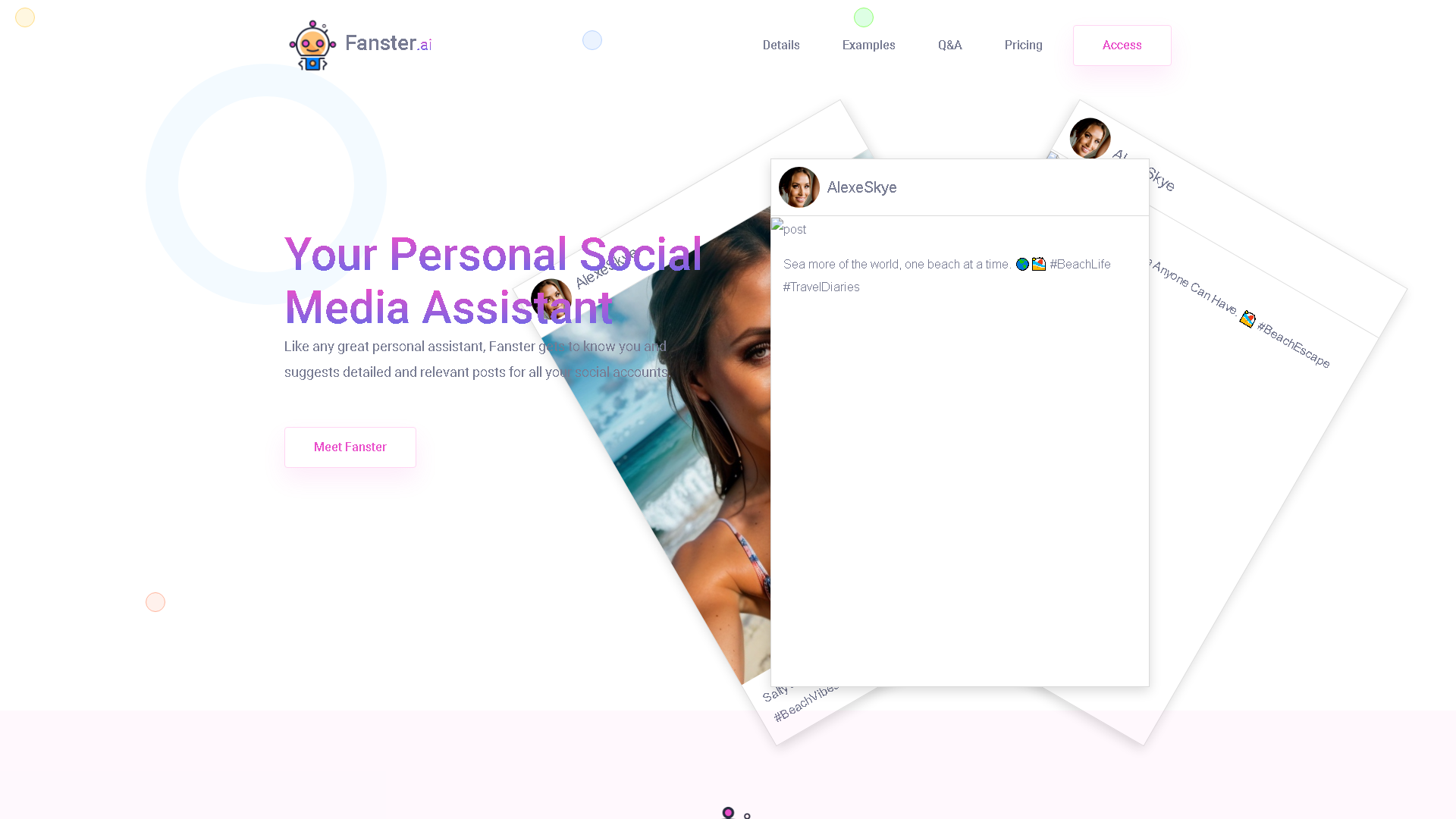 Fanster.ai Interface Screenshot - Writing & Editing Tool