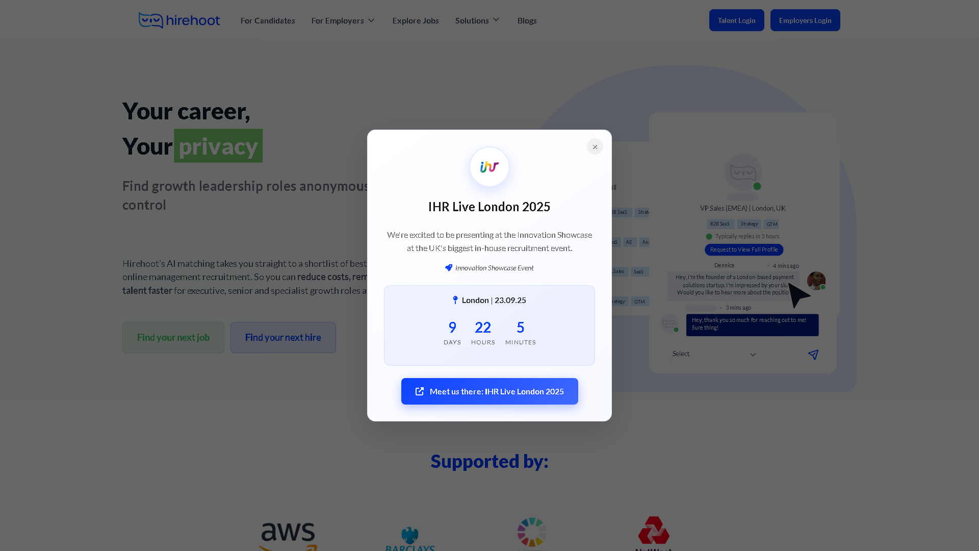 Hirehoot Interface Screenshot - Writing & Editing Tool