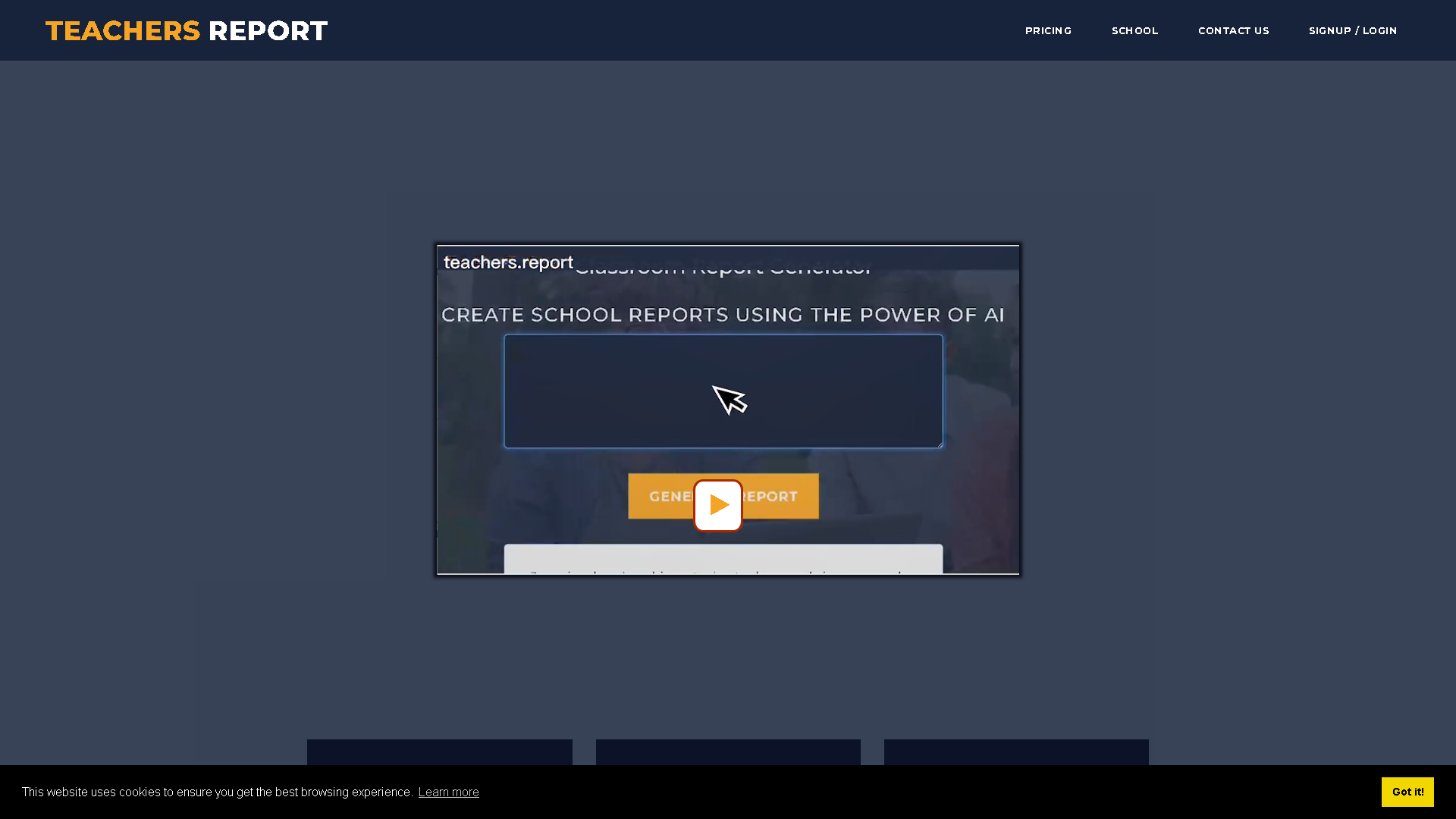 Teachers Report Writer Interface Screenshot - Writing & Editing Tool