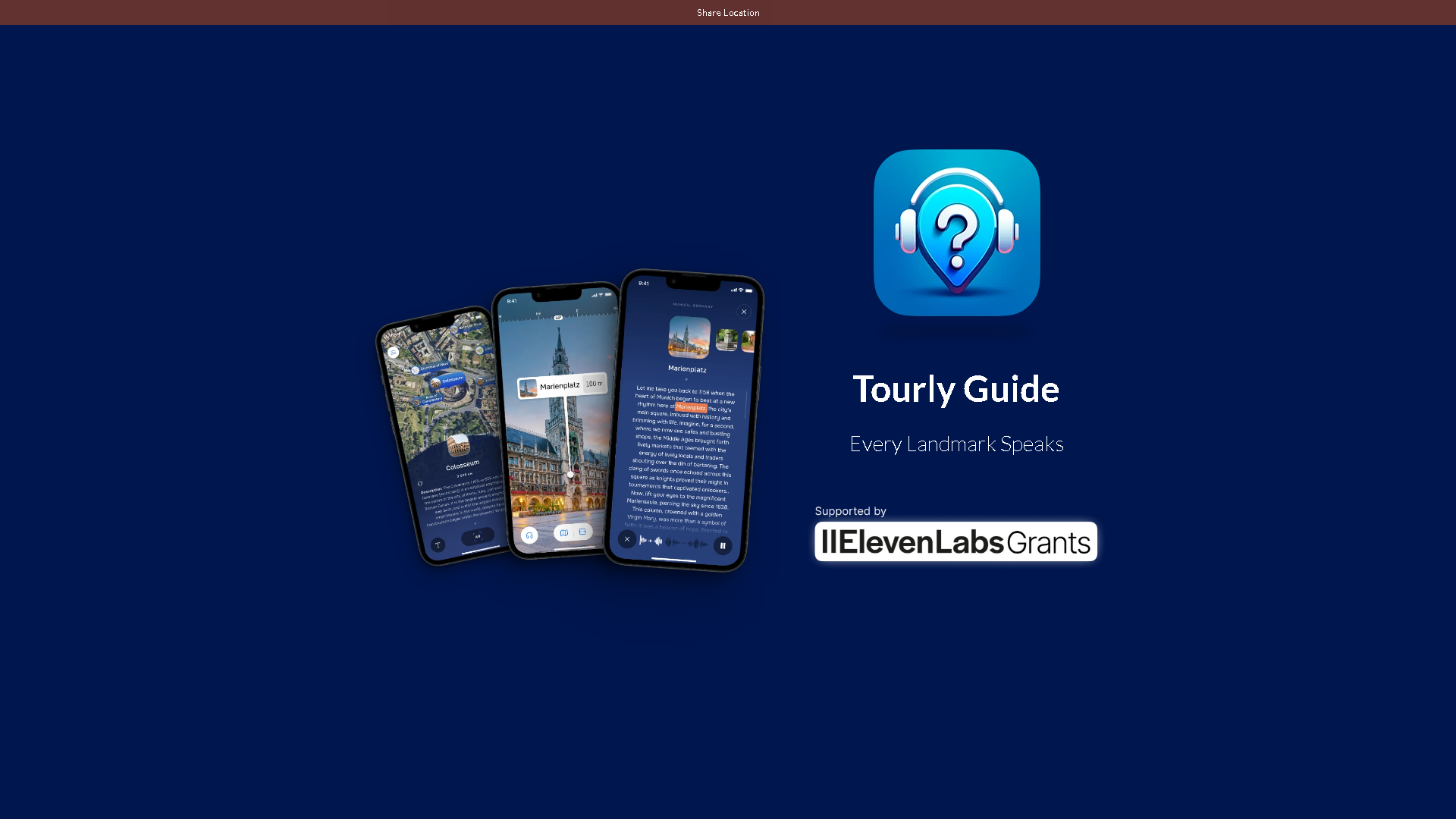 Tourly Immersive Audio Guide Interface Screenshot - Writing & Editing Tool
