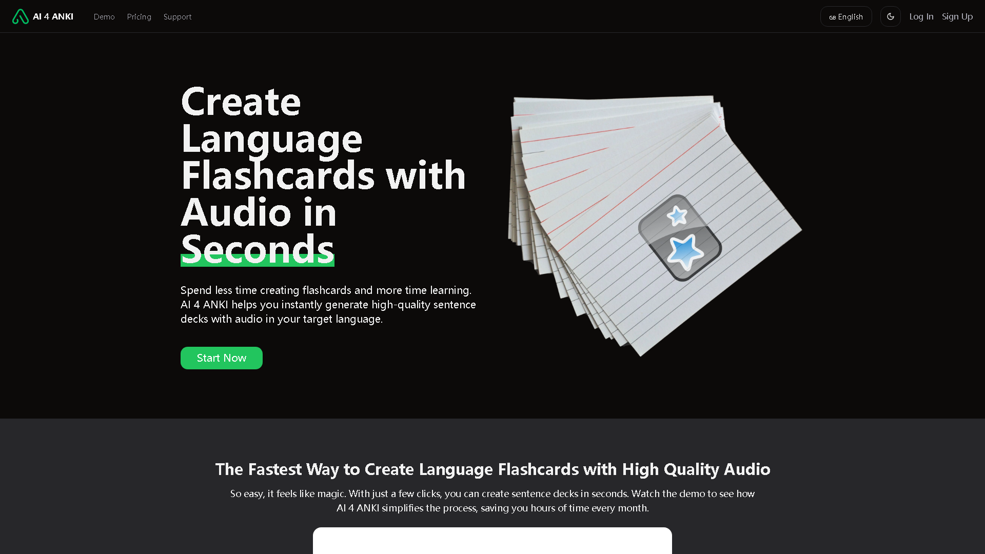 AI4ANKI Interface Screenshot - Writing & Editing Tool