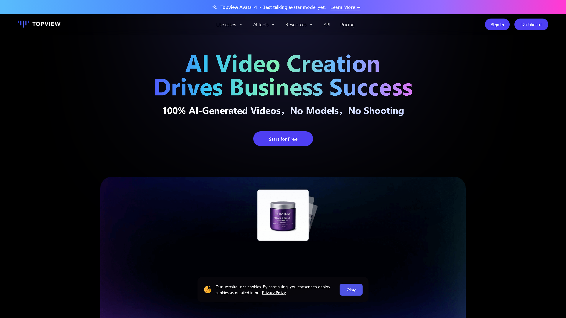 Topview.ai Interface Screenshot - Writing & Content Tool
