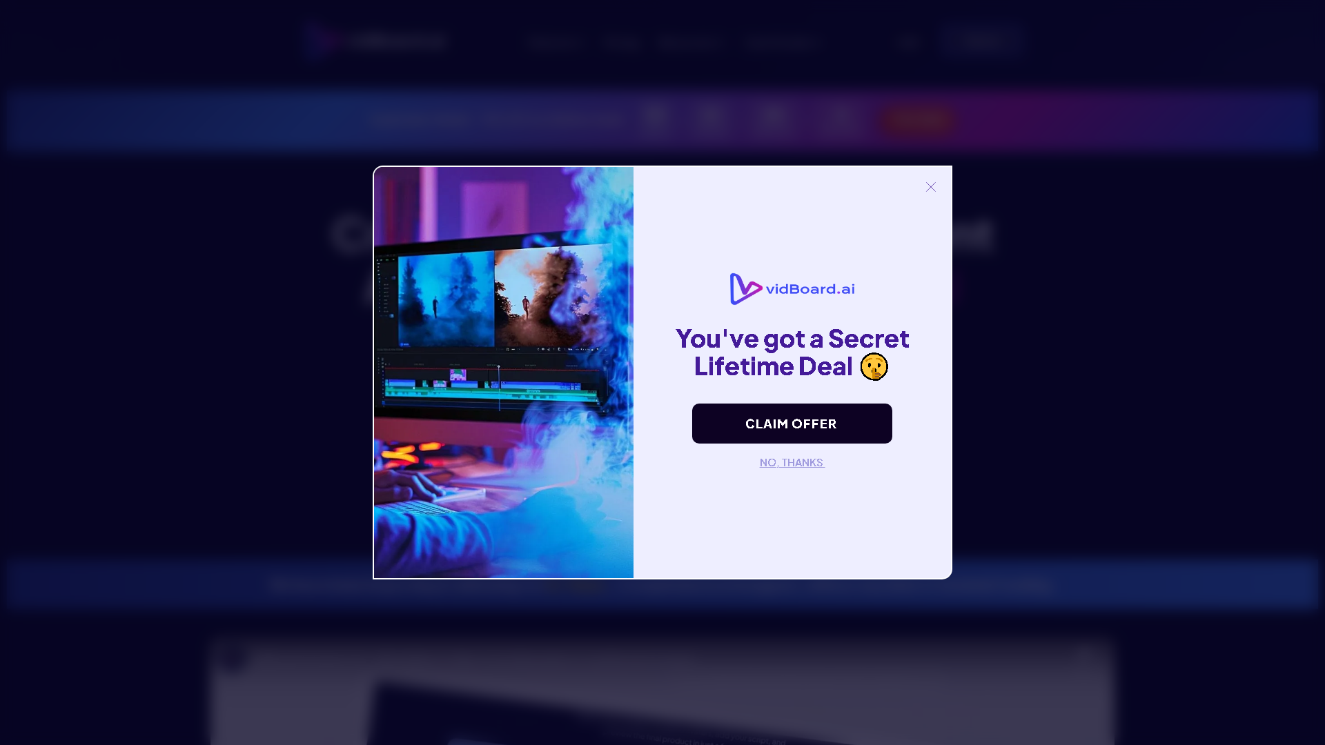 vidBoard.ai Interface Screenshot - Writing & Editing Tool