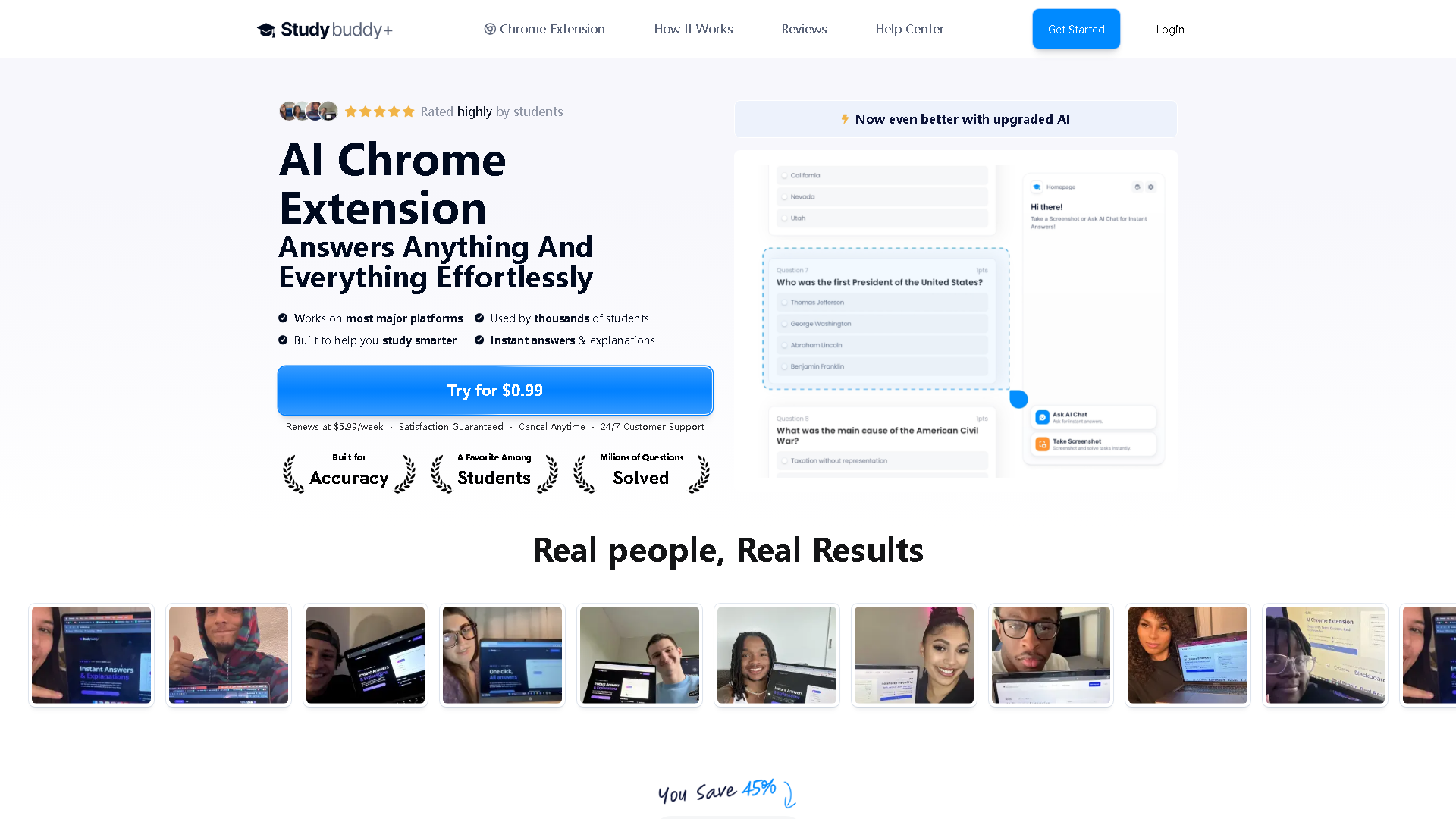 Studybuddy Interface Screenshot - AI Detection & Anti-Detection Tool