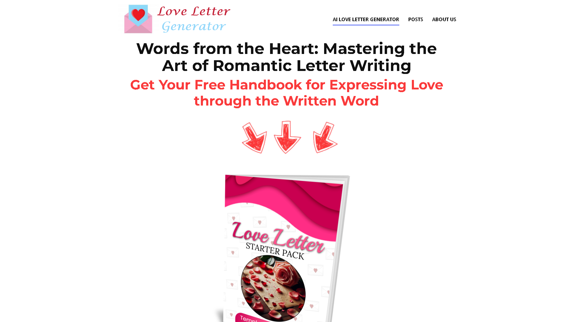 Love Letter Generator Interface Screenshot - Writing & Editing Tool