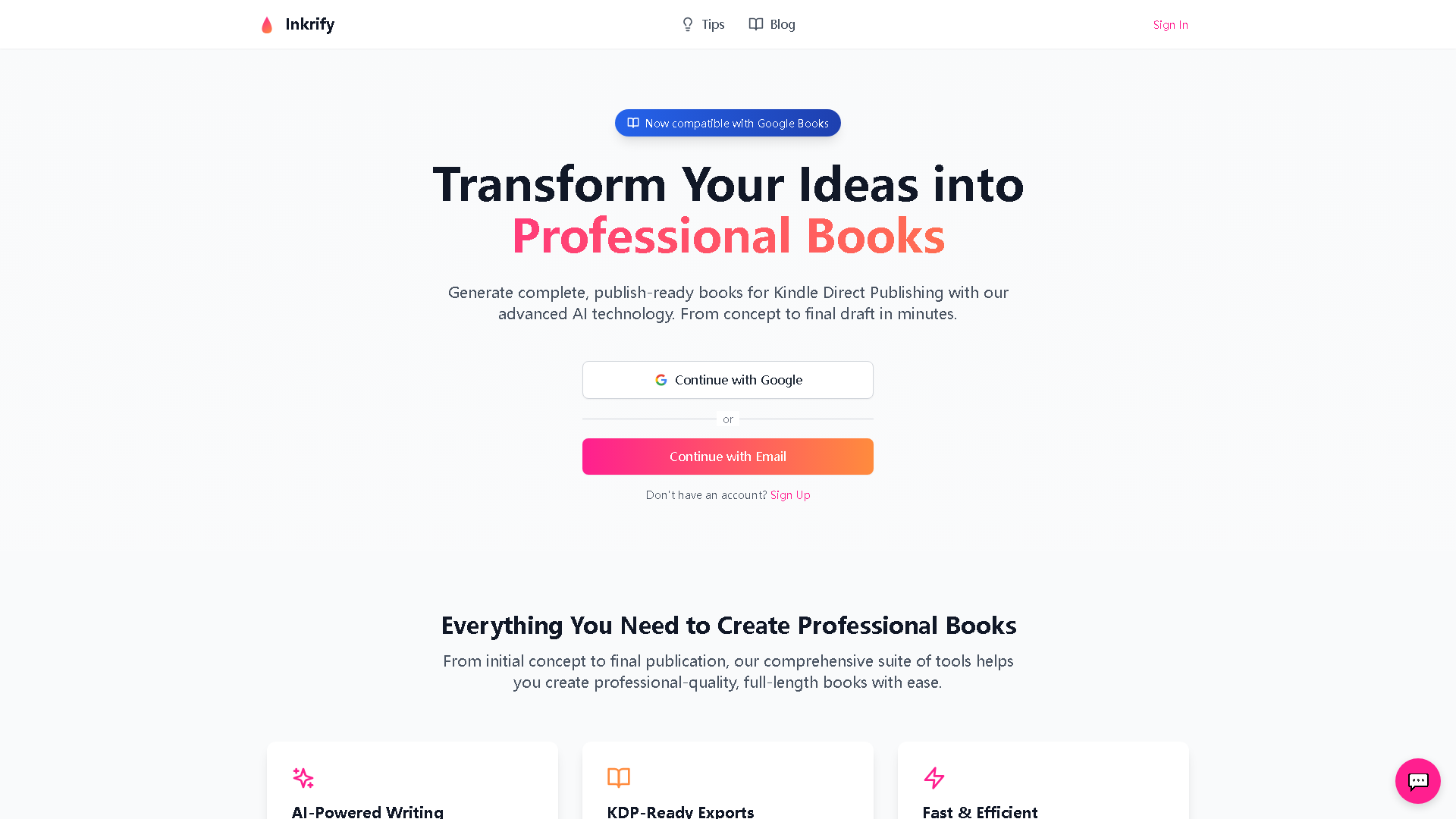Inkrify Interface Screenshot - Writing & Editing Tool
