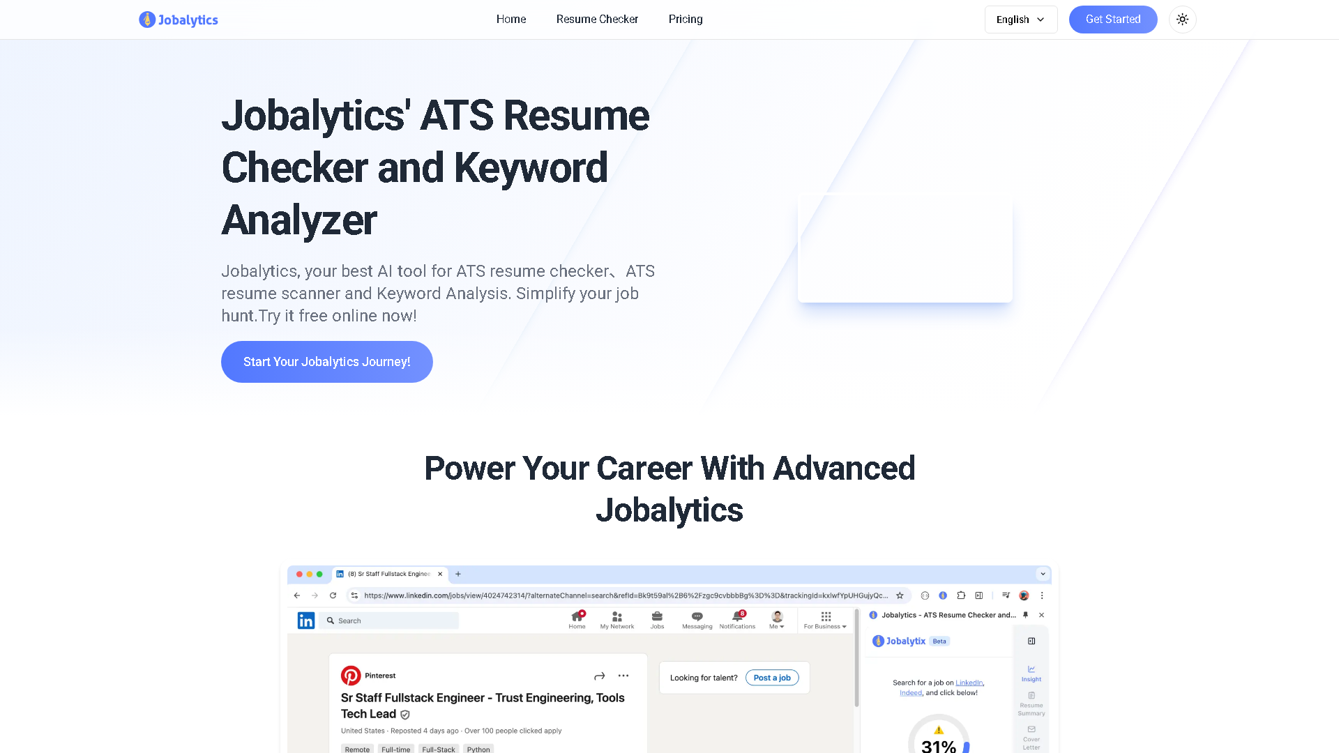 Jobalytics Interface Screenshot - Writing & Editing Tool
