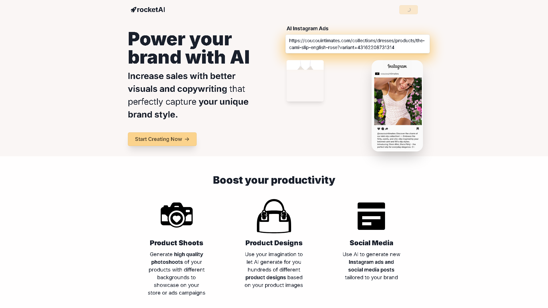 rocketAI Interface Screenshot - Writing & Editing Tool