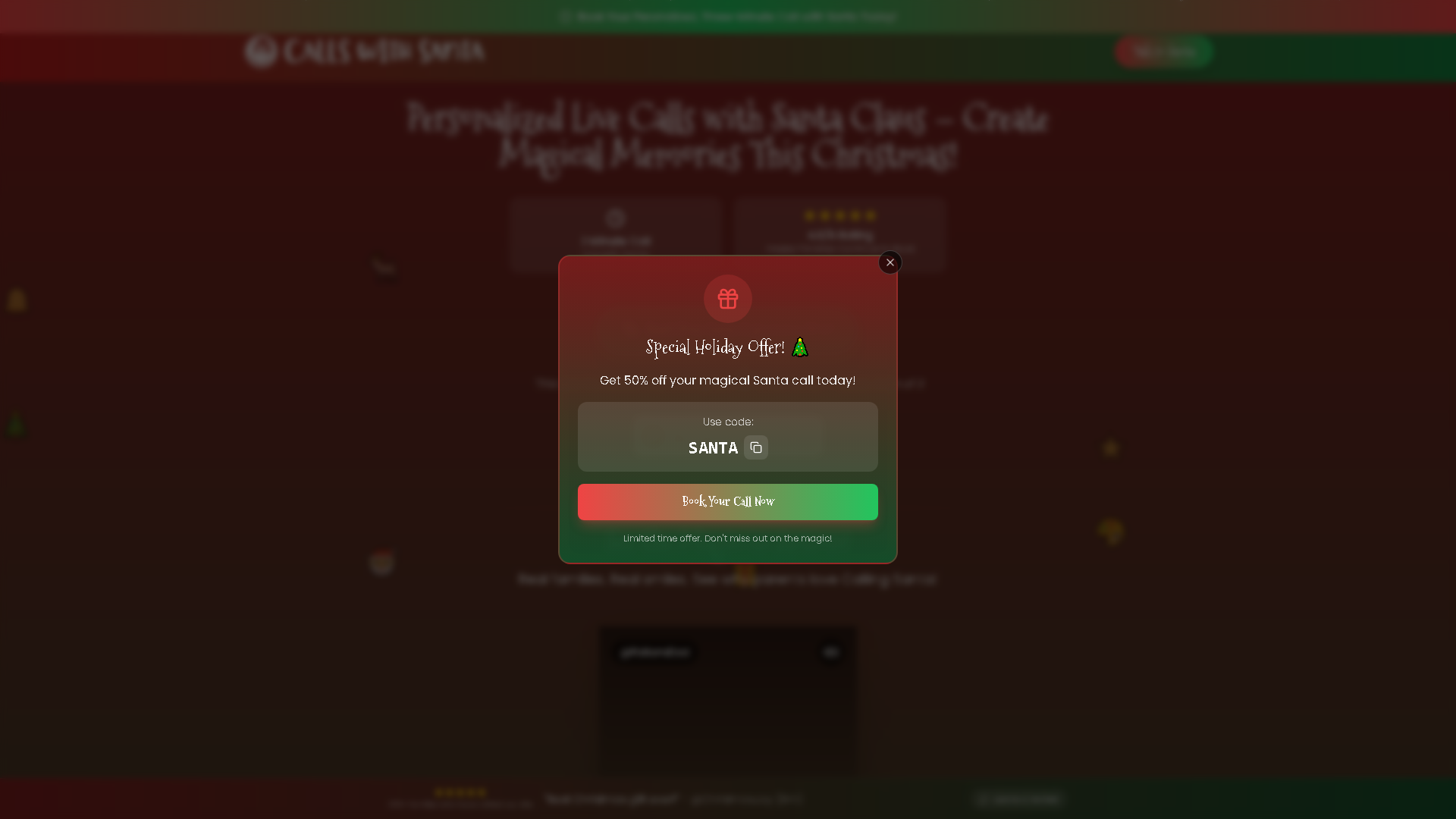 Calls with Santa Interface Screenshot - Writing & Editing Tool