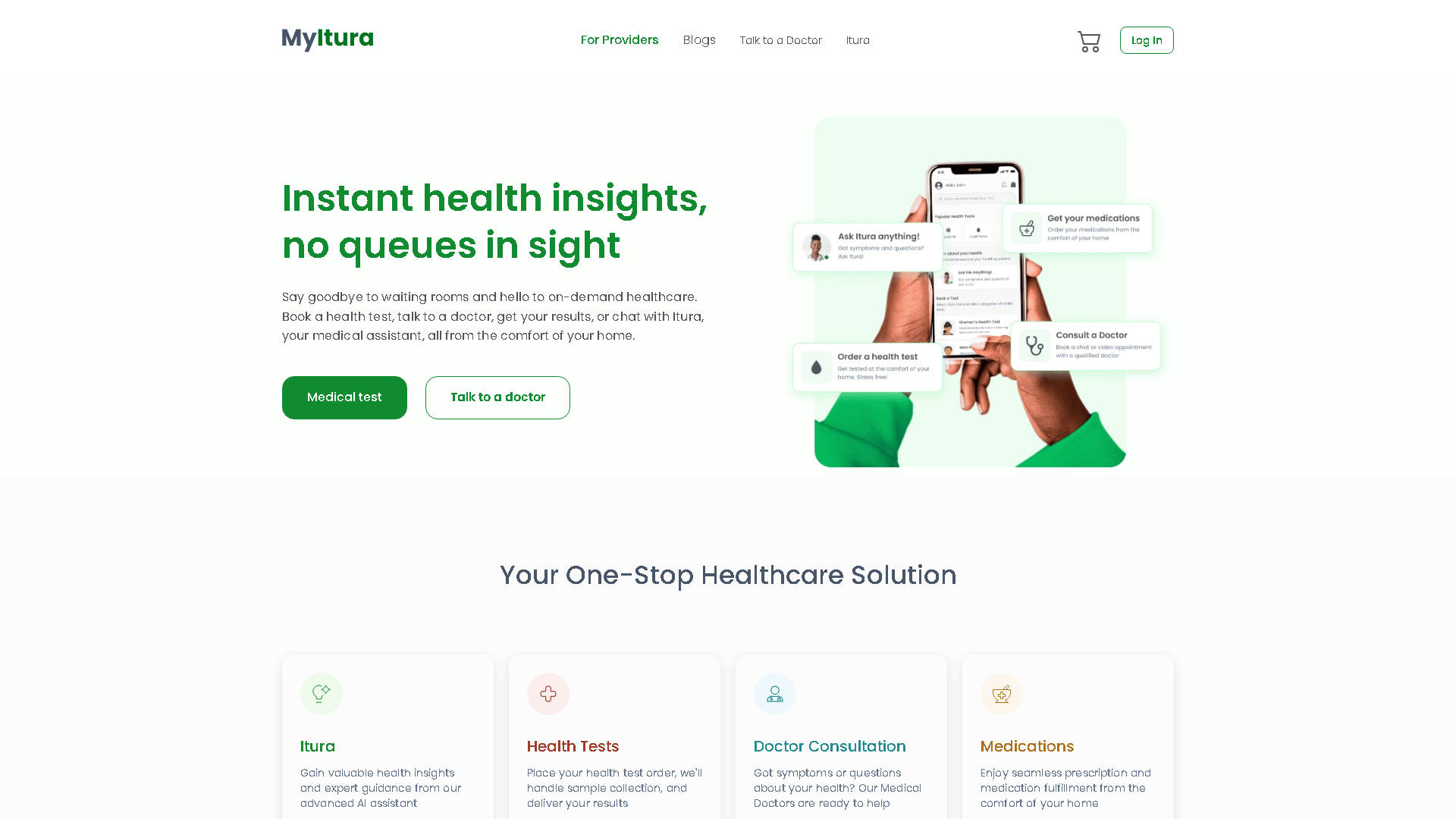 MyItura Interface Screenshot - Health & Wellness Tool