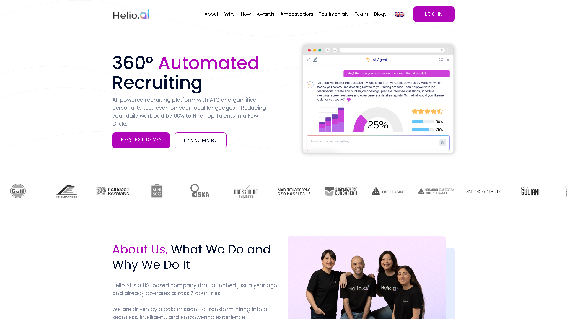 Helio.AI Interface Screenshot - Writing & Editing Tool