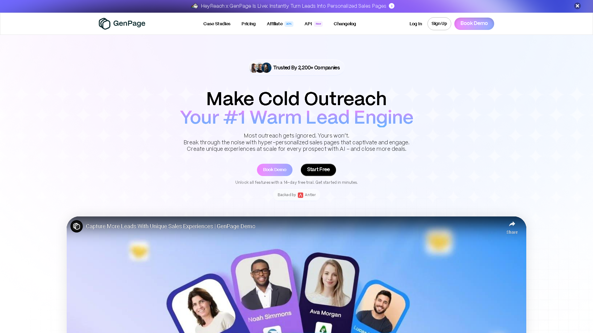 GenPage Interface Screenshot - Writing & Editing Tool