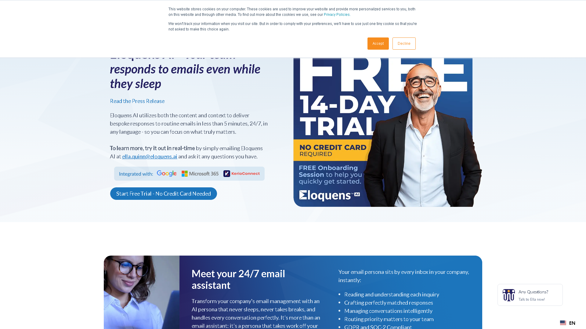 Eloquens AI Interface Screenshot - Writing & Editing Tool