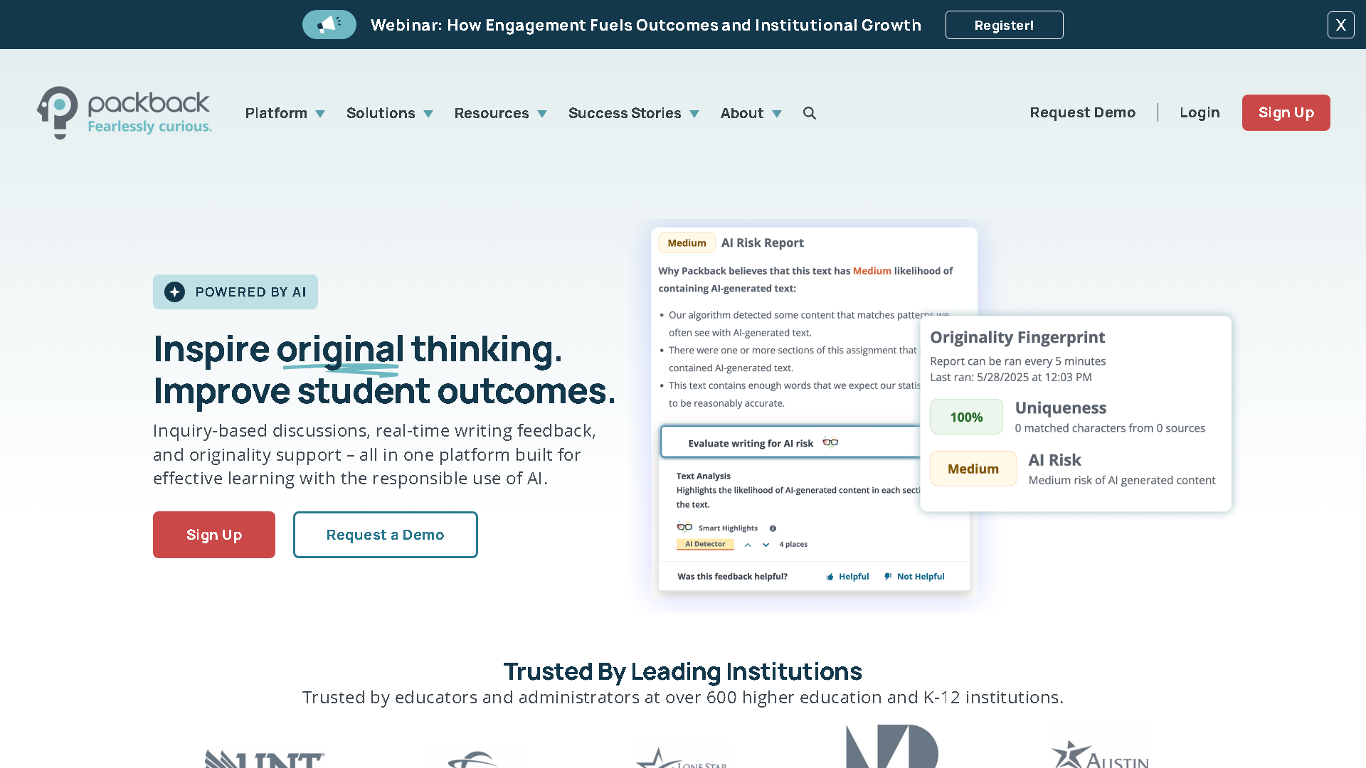 Packback Interface Screenshot - Writing & Editing Tool