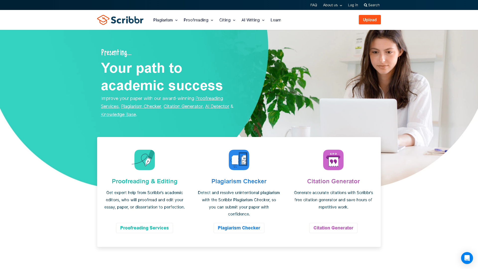 Scribbr Interface Screenshot - Writing & Editing Tool