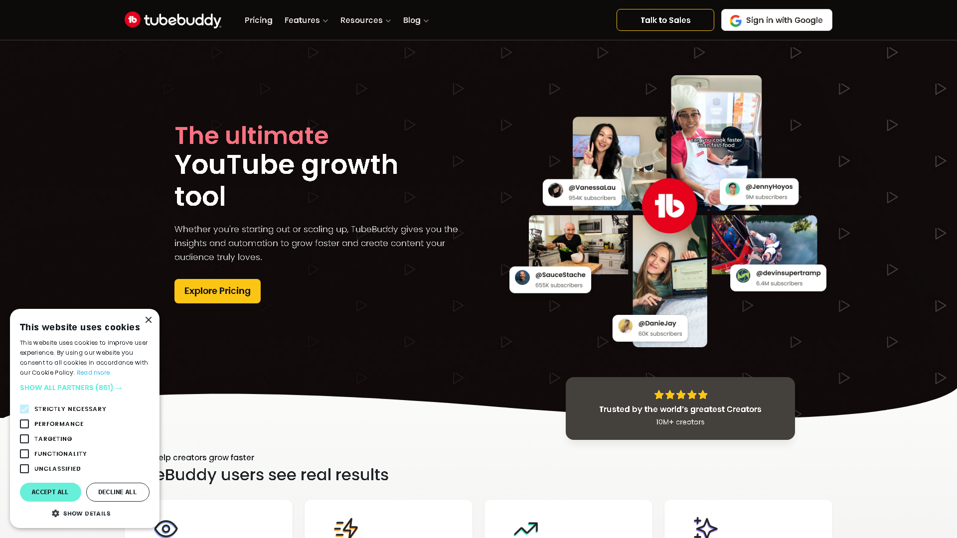 TubeBuddy Interface Screenshot - Social Media Tool