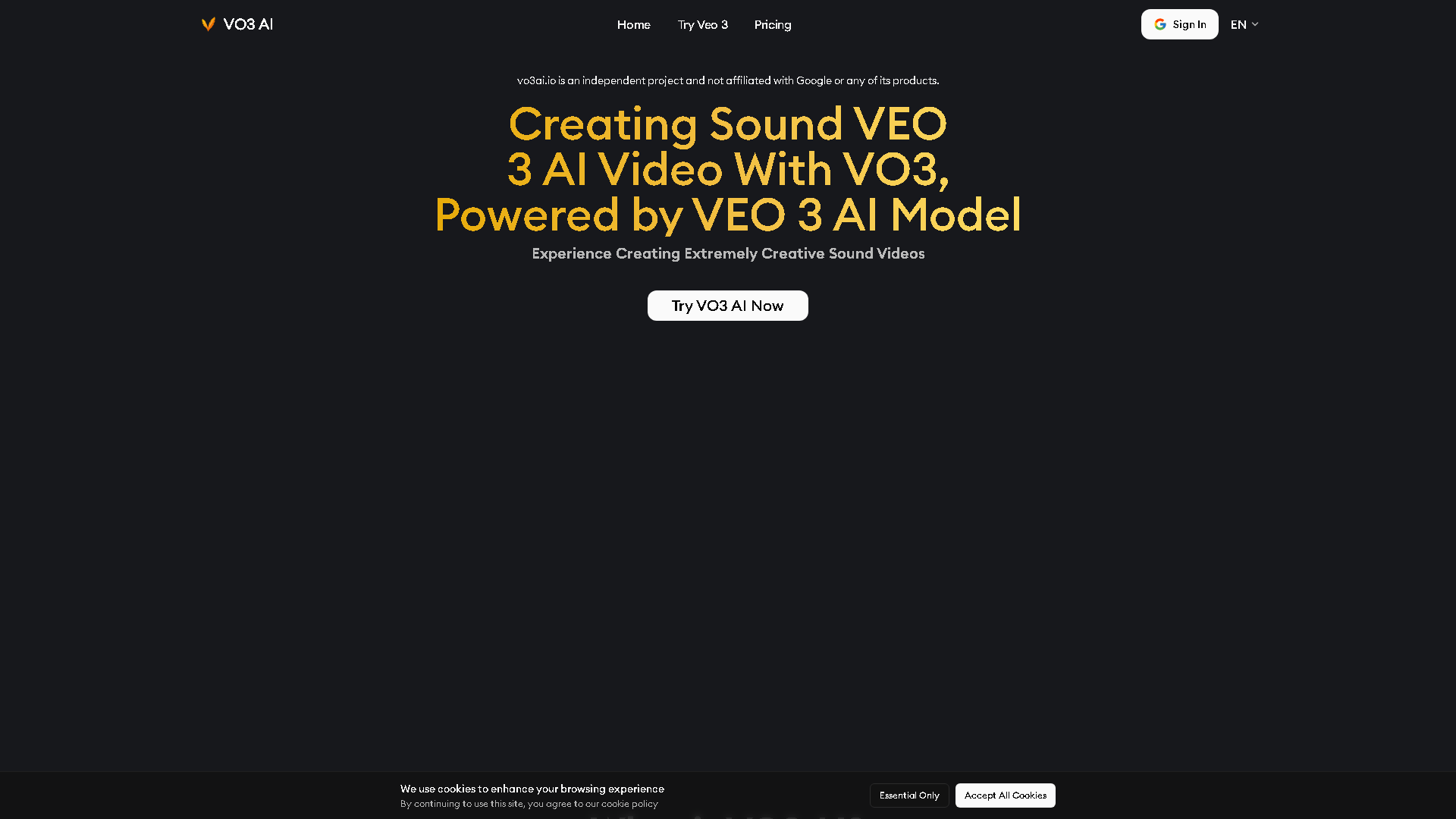 Veo 3 AI Video Generator Interface Screenshot - Writing & Editing Tool