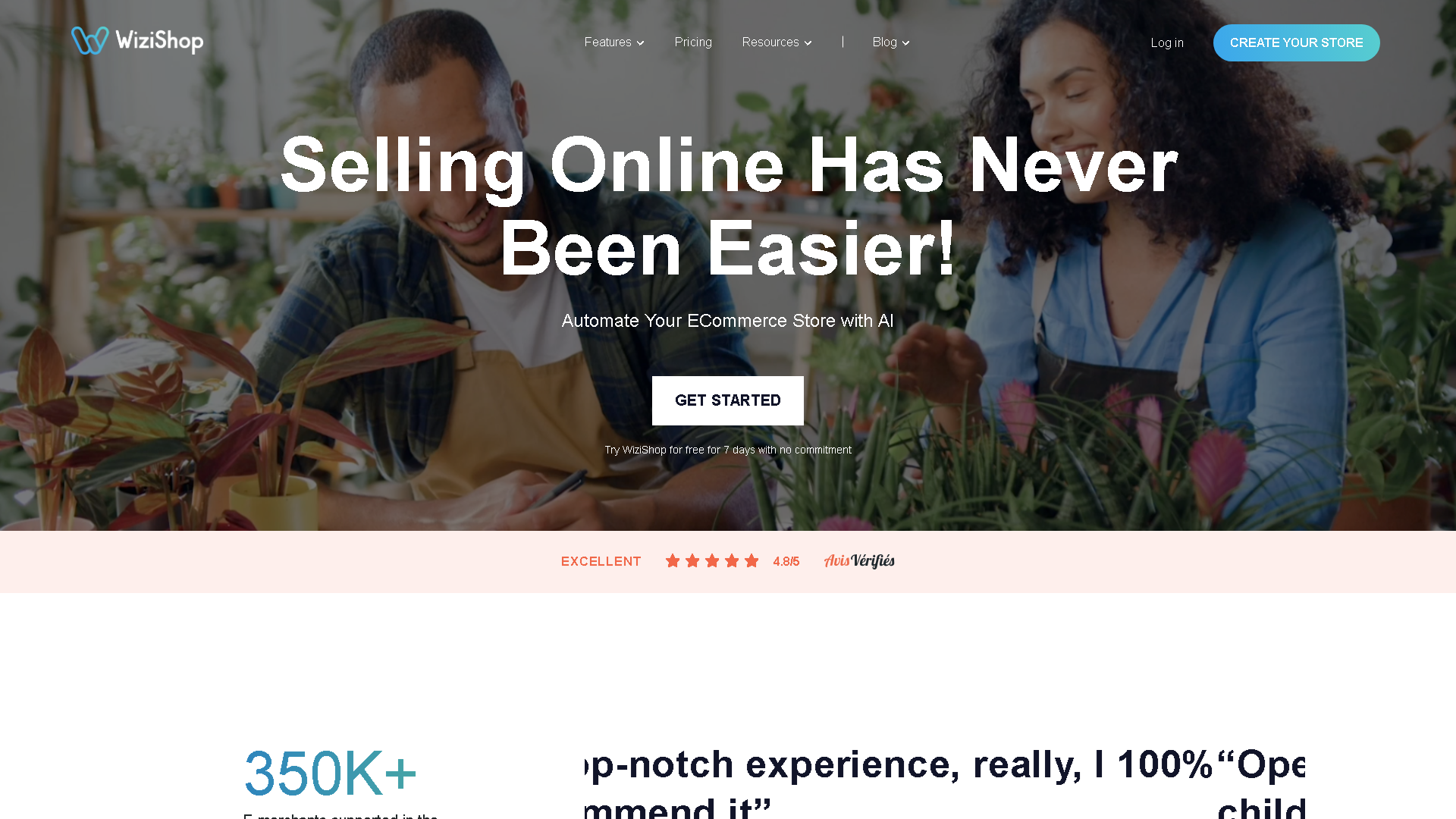 WiziShop Interface Screenshot - Writing & Editing Tool