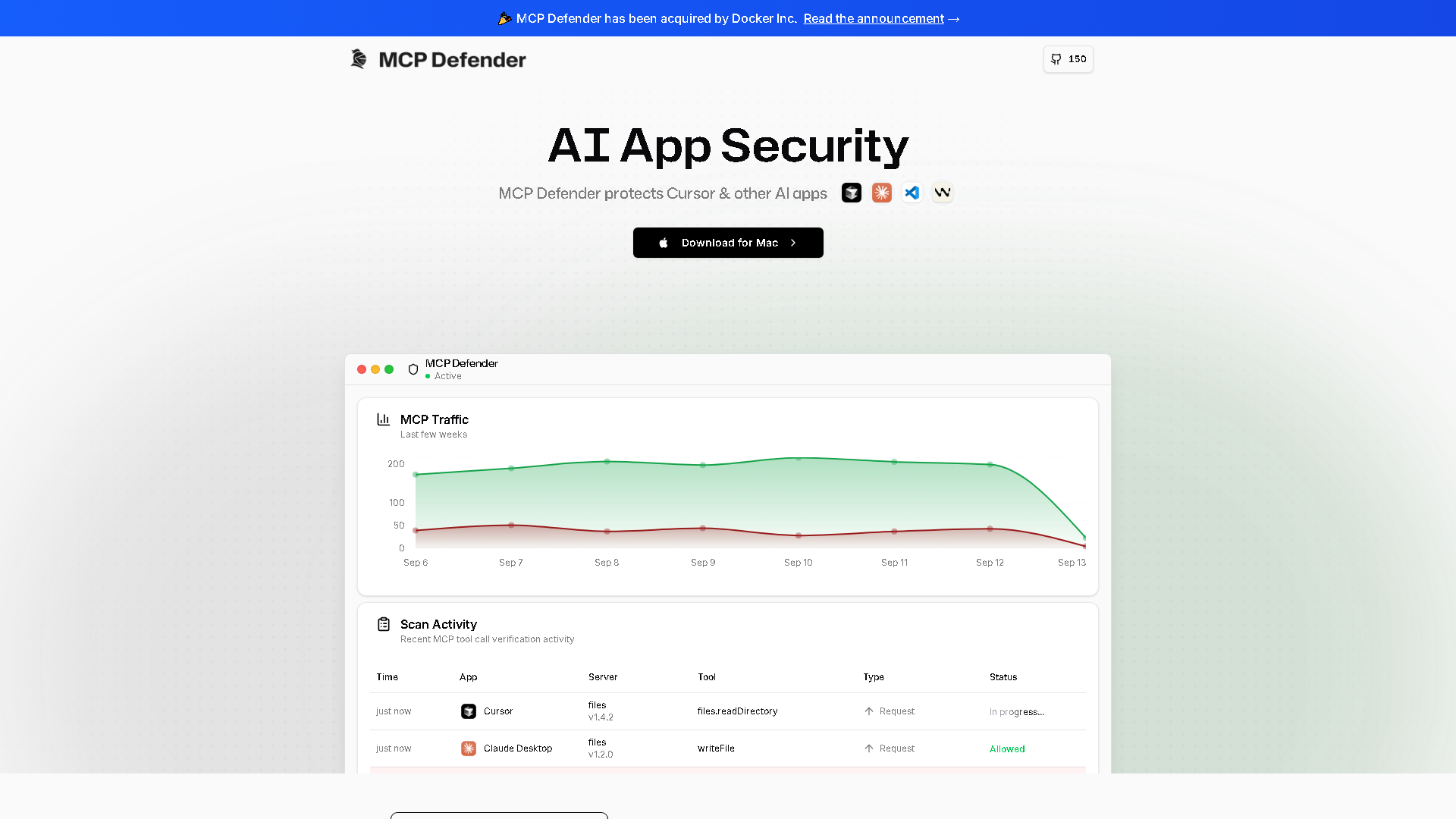MCP Defender Interface Screenshot - AI Models & Infrastructure Tool