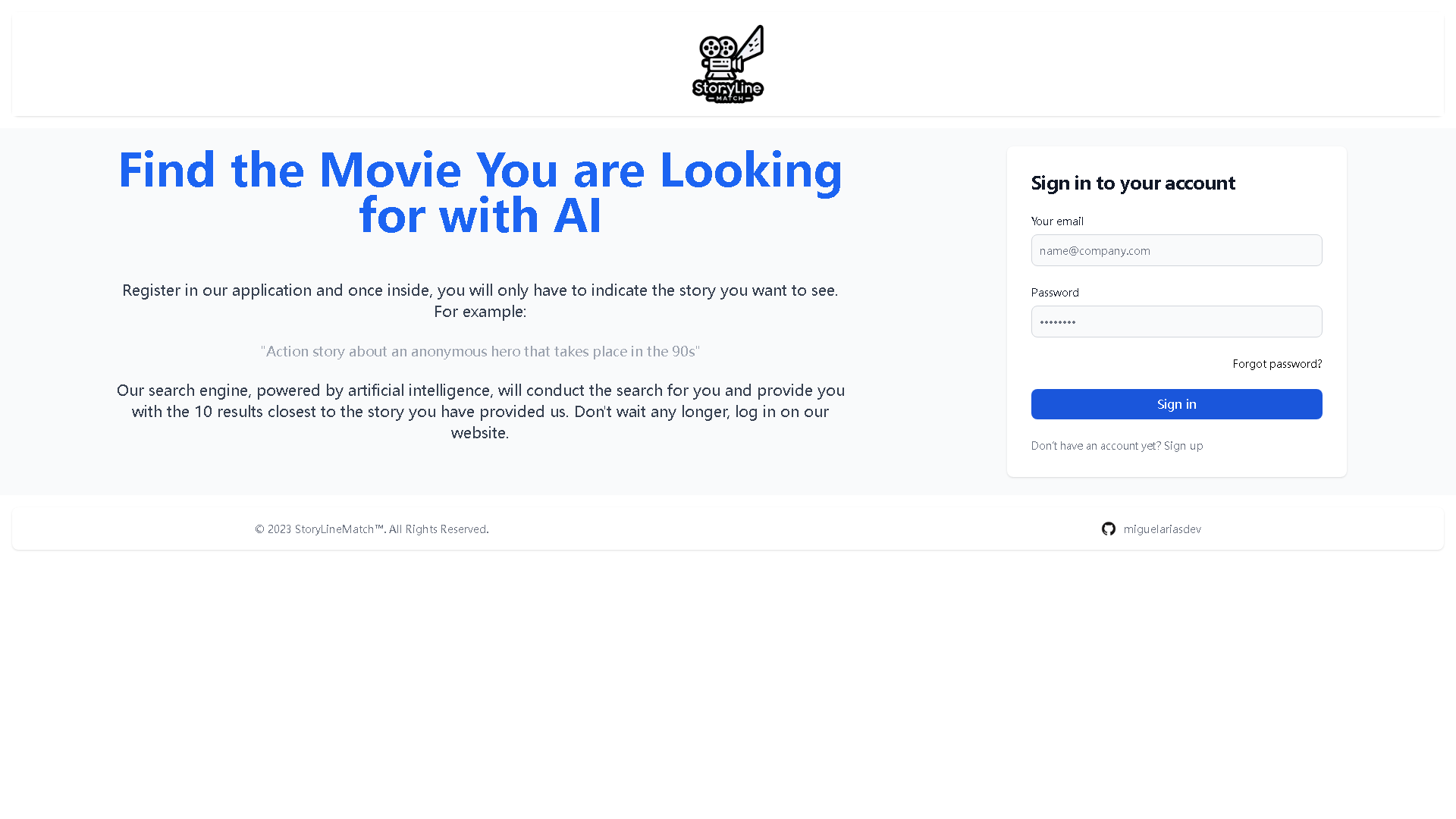 StorylineMatch Interface Screenshot - Video & Animation Tool