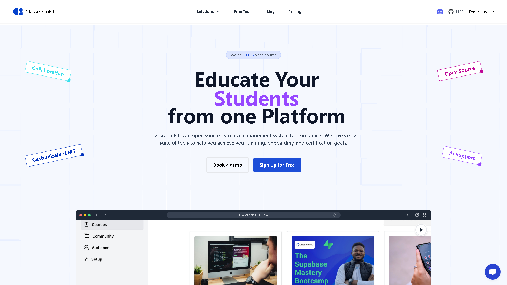 ClassroomIO Interface Screenshot - Writing & Editing Tool
