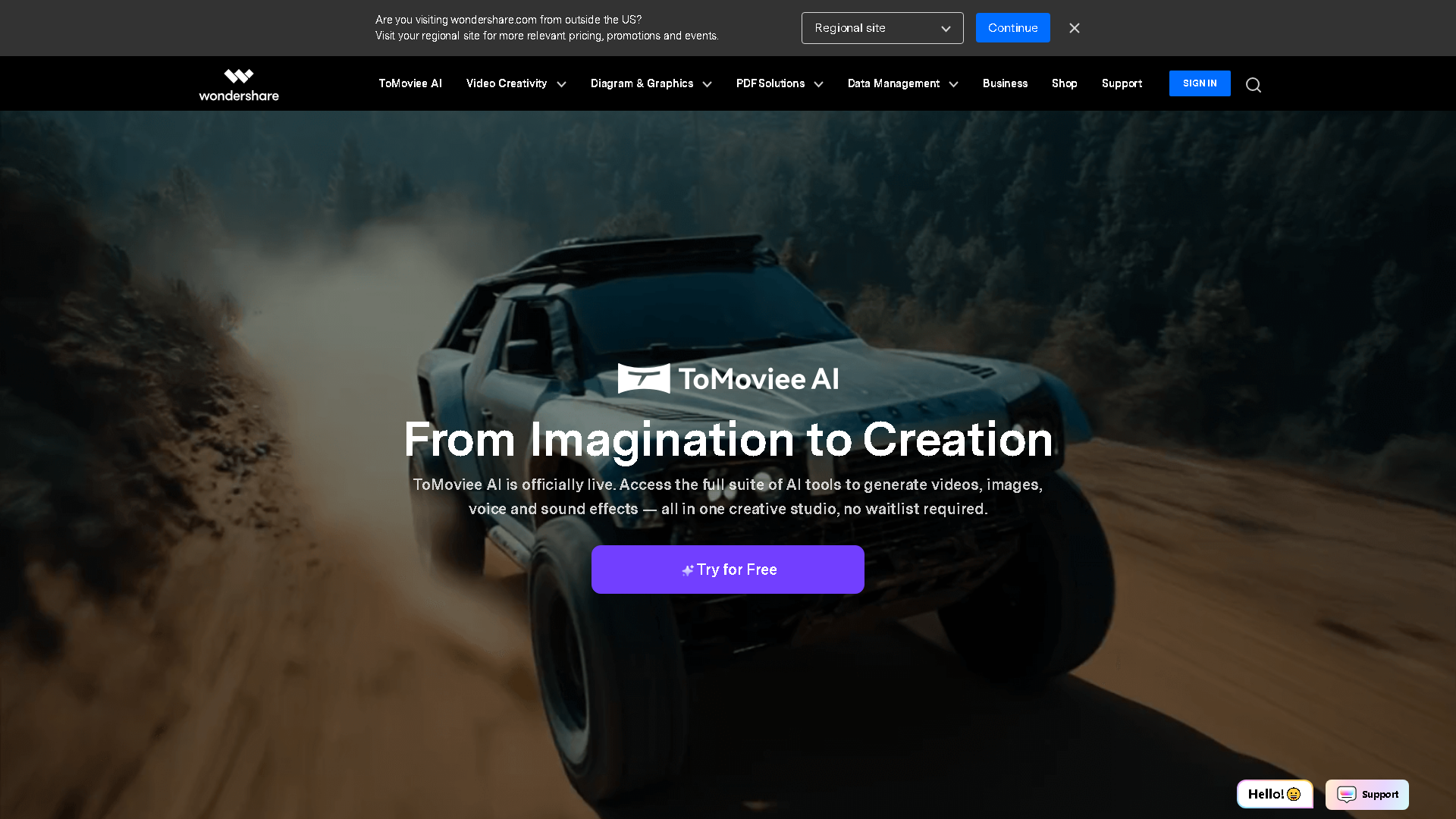 Wondershare Interface Screenshot - Writing & Editing Tool