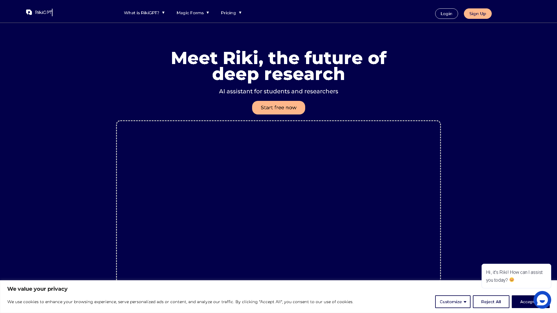 RikiGPT Interface Screenshot - Writing & Editing Tool
