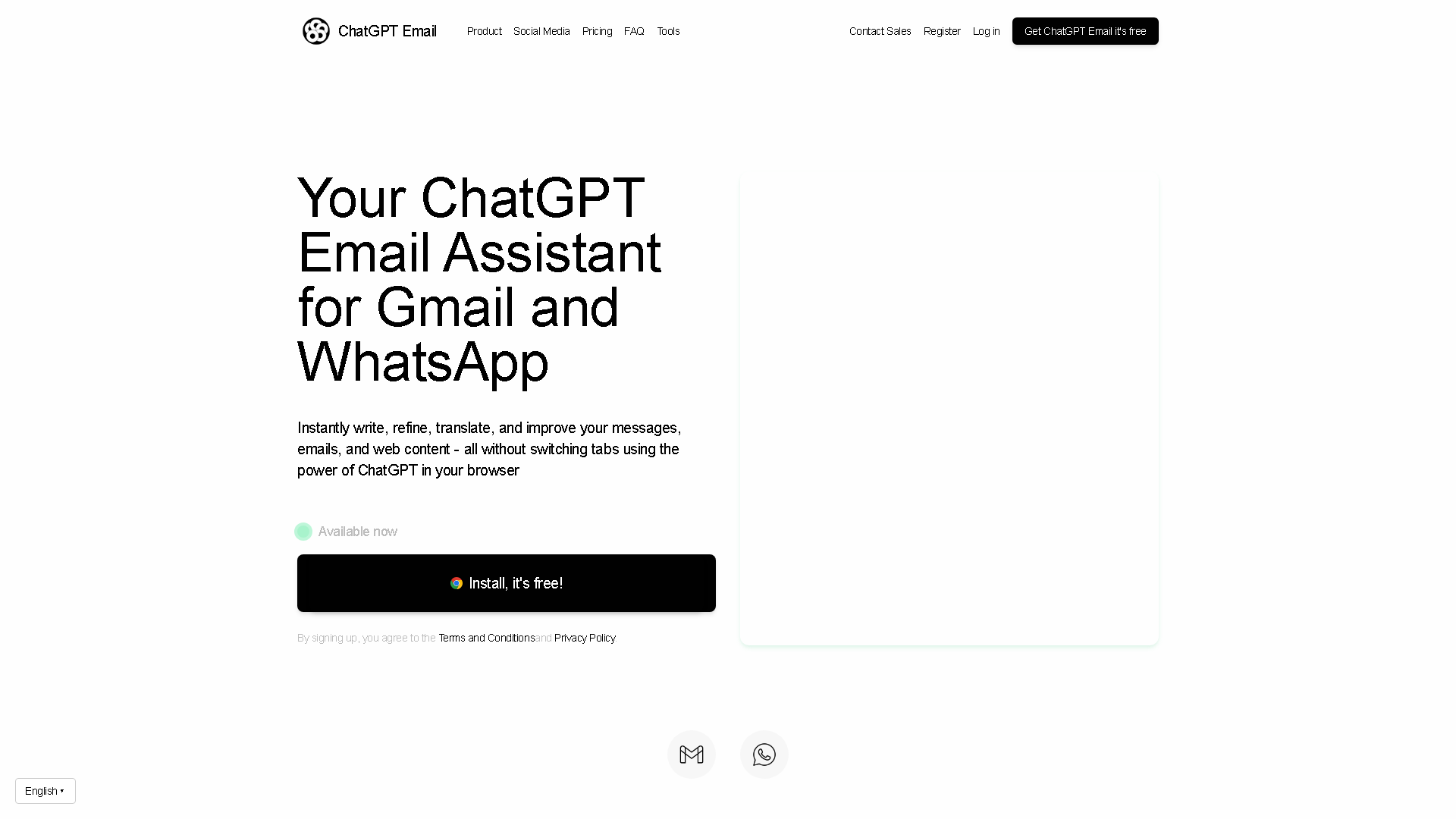 ChatGPT Email Interface Screenshot - Writing & Editing Tool