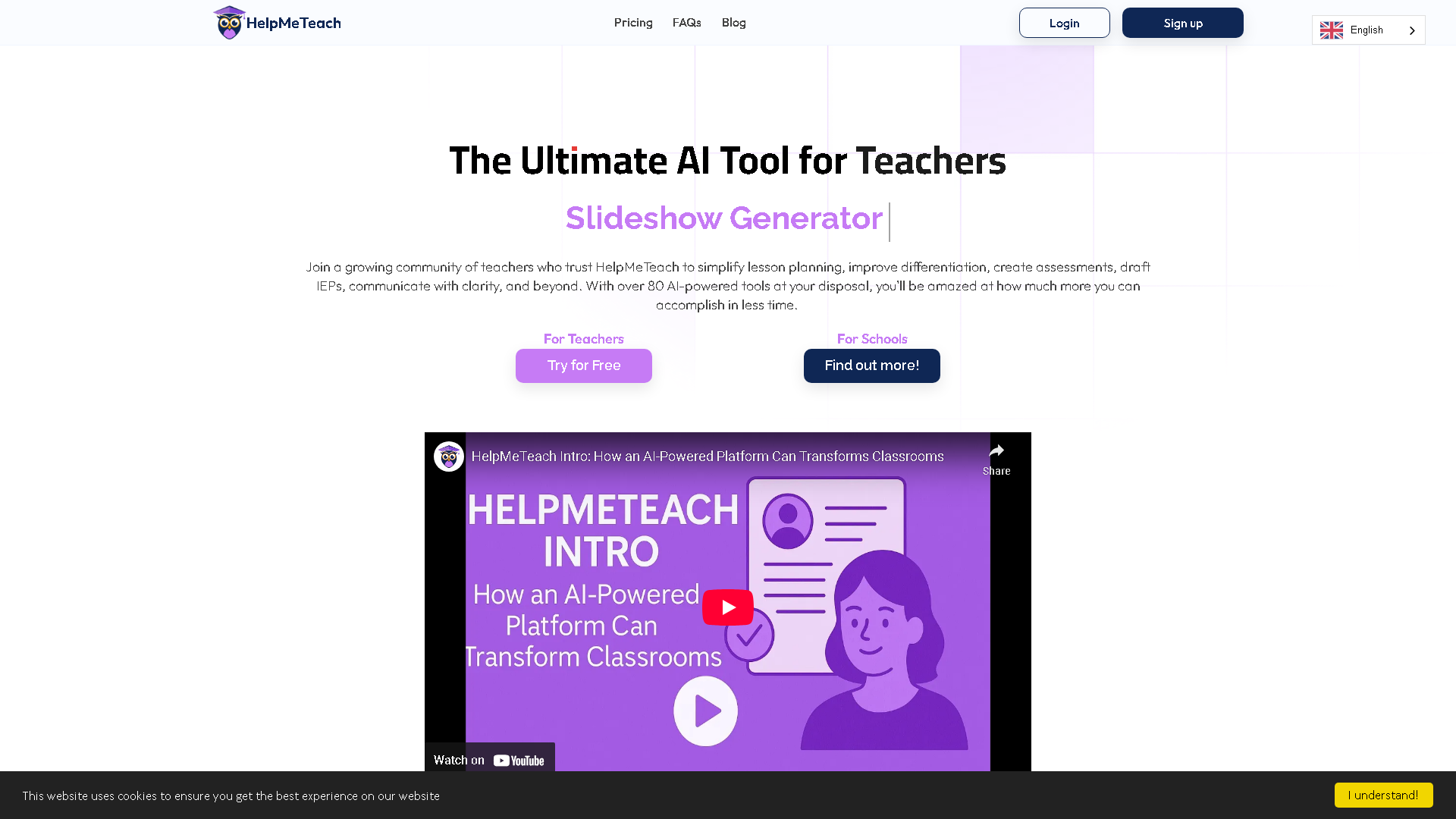 HelpMeTeach Interface Screenshot - Writing & Editing Tool