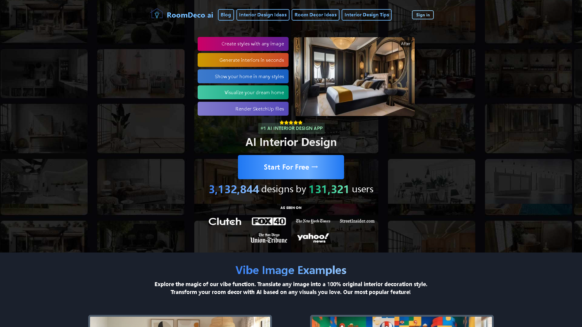 RoomDeco AI Interface Screenshot - Art & Creative Design Tool