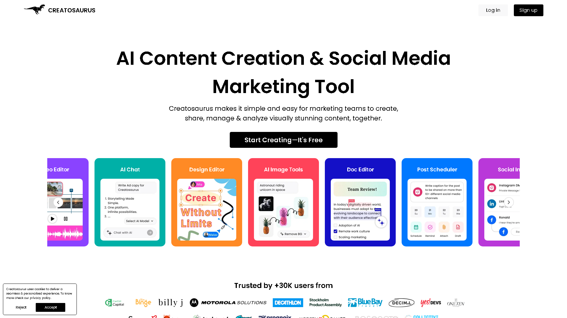 Creatosaurus Interface Screenshot - Writing & Editing Tool