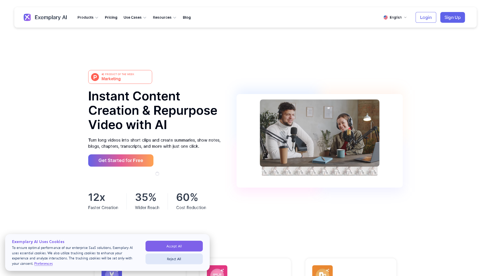Exemplary AI Interface Screenshot - Writing & Editing Tool