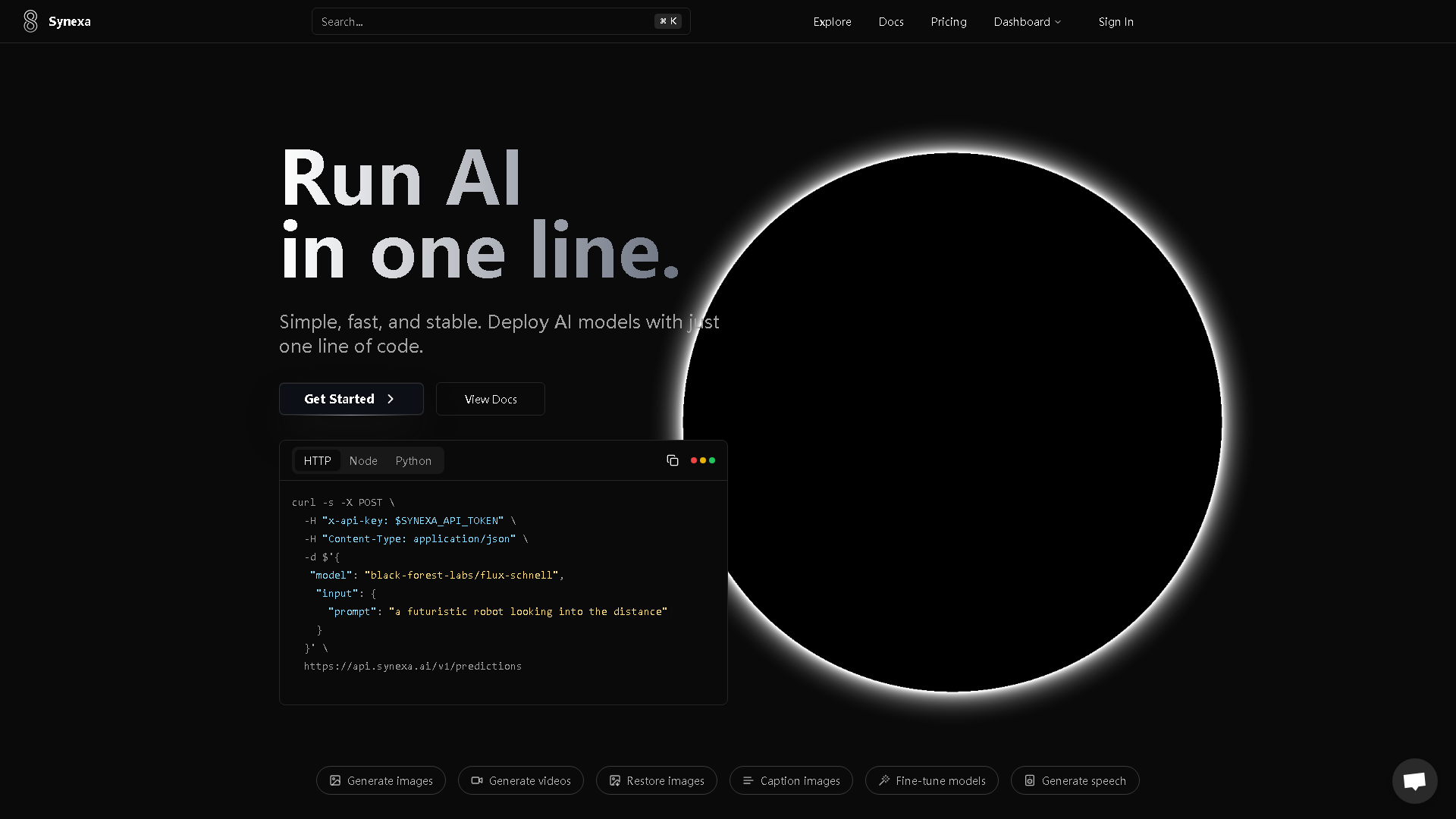 Synexa AI Interface Screenshot - Writing & Editing Tool