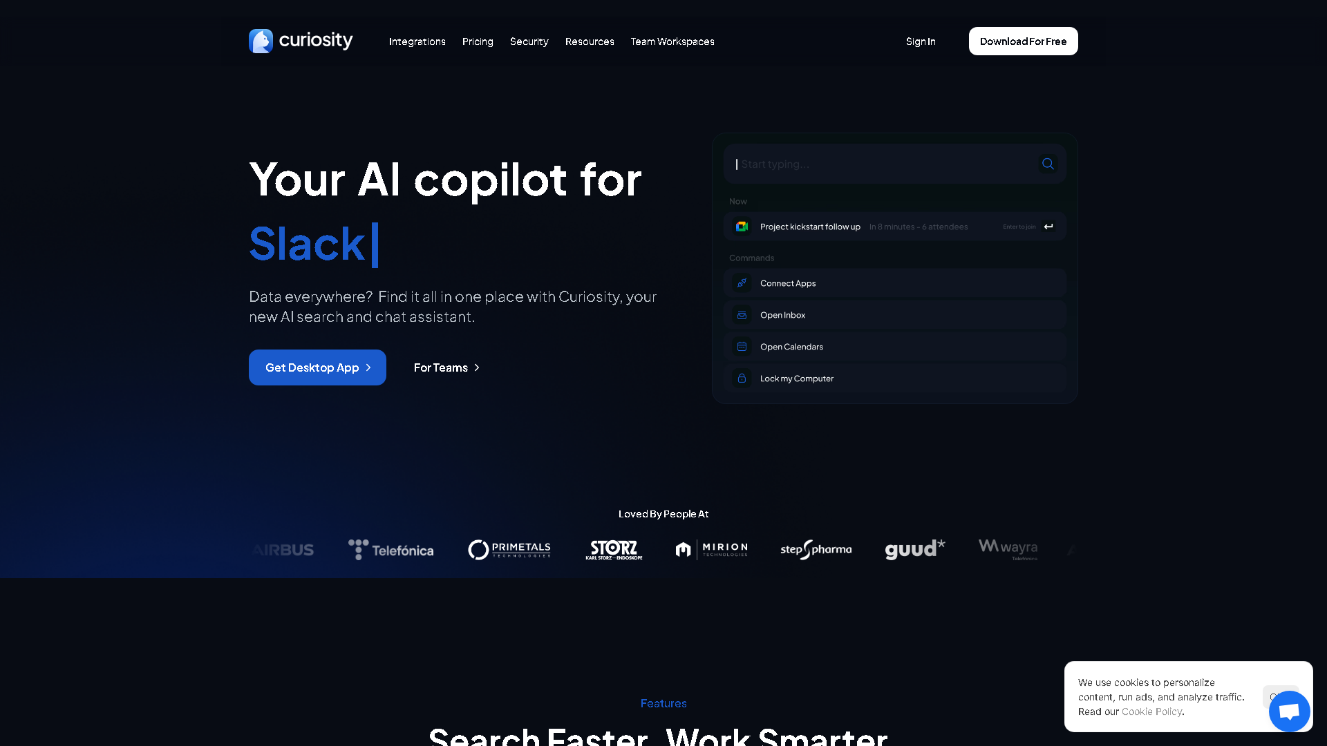 Curiosity AI Interface Screenshot - Office & Productivity Tool