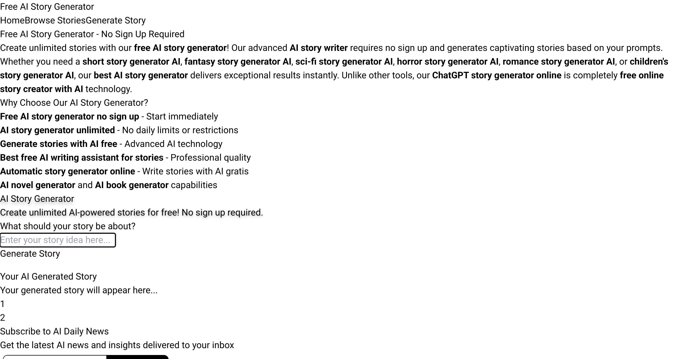 Free AI Story Generator Logo - Writing & Editing Tool