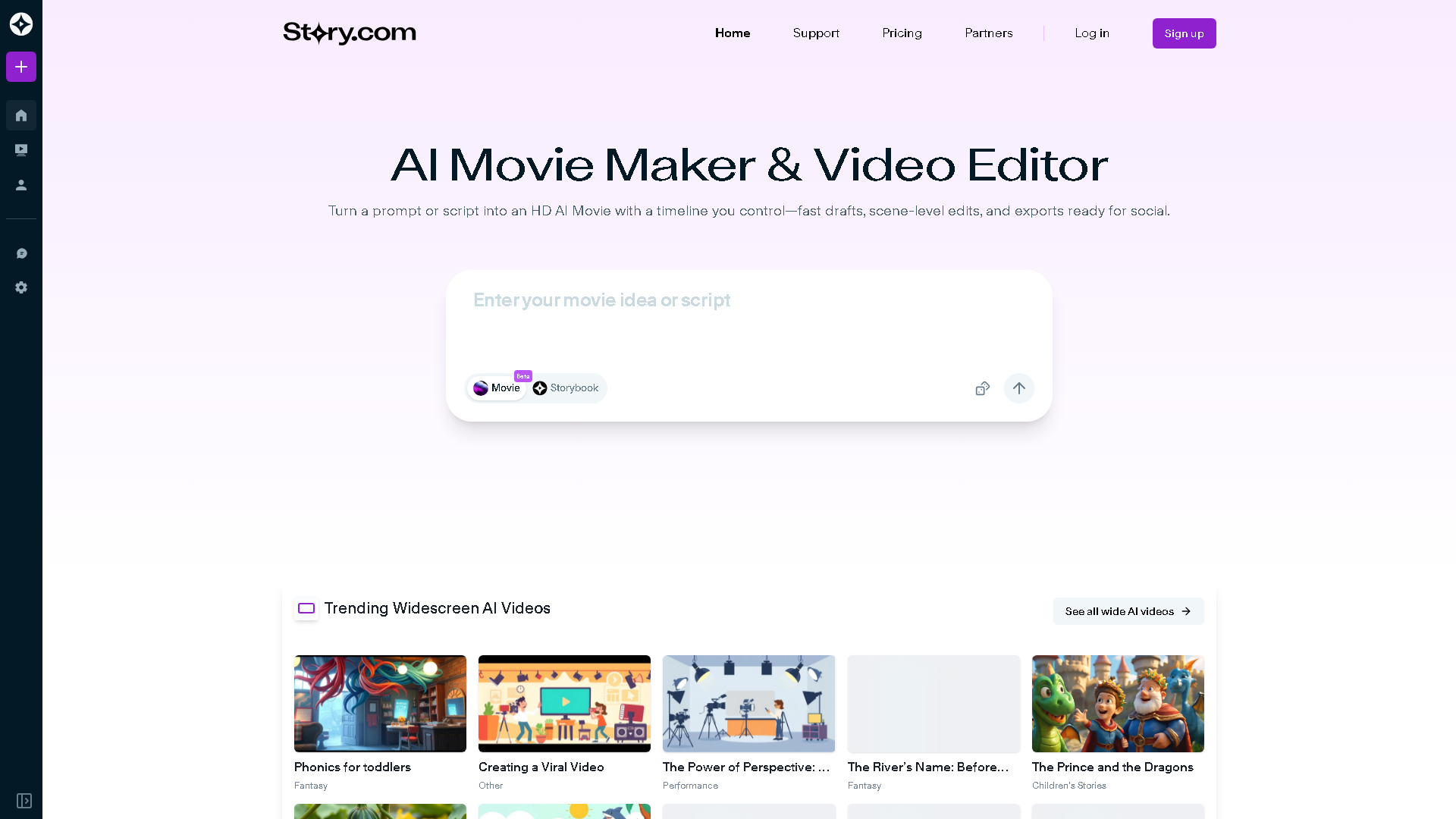 Story.com Interface Screenshot - Writing & Editing Tool