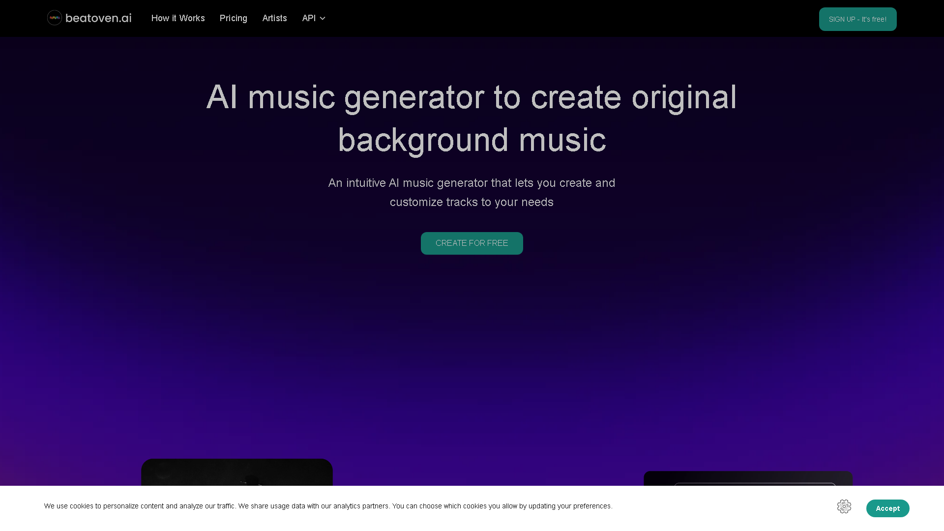 Beatoven.ai Interface Screenshot - Music & Audio Tool