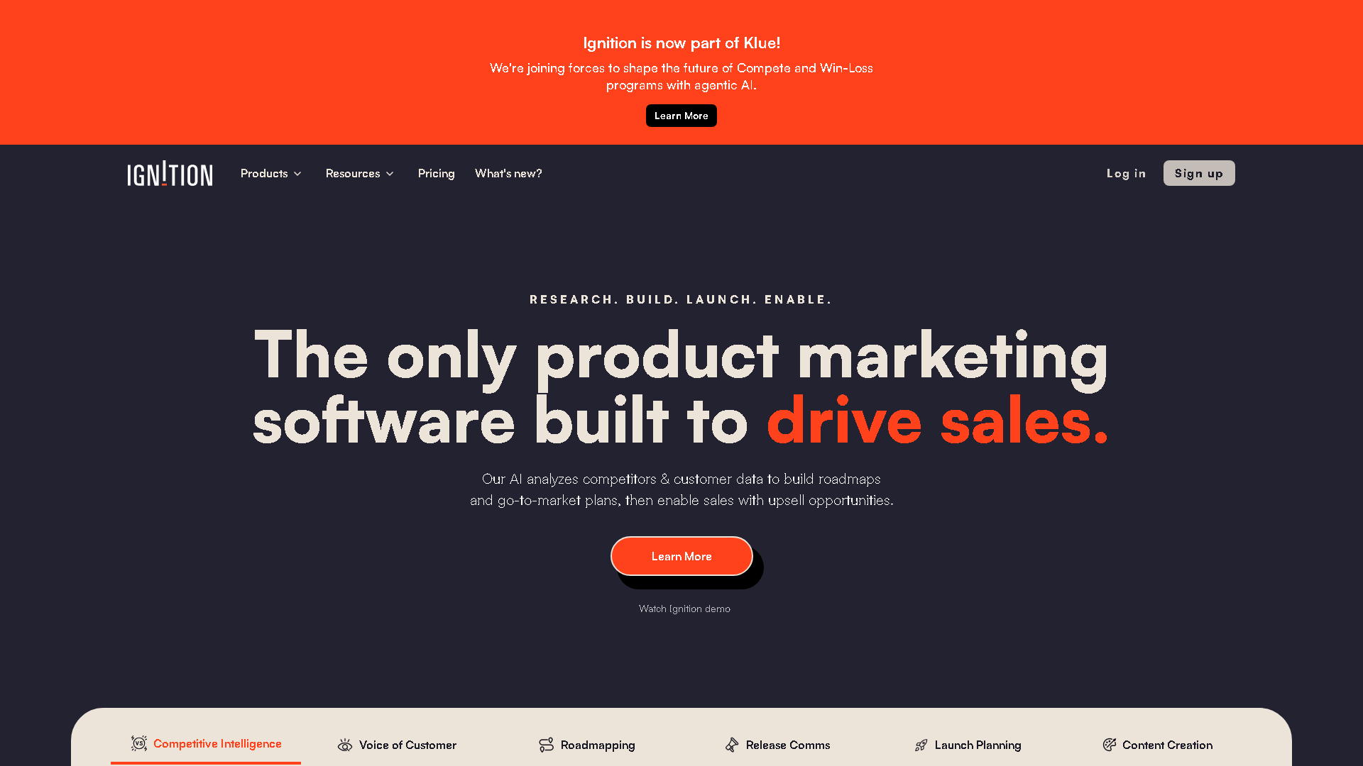 Ignition Interface Screenshot - Writing & Editing Tool