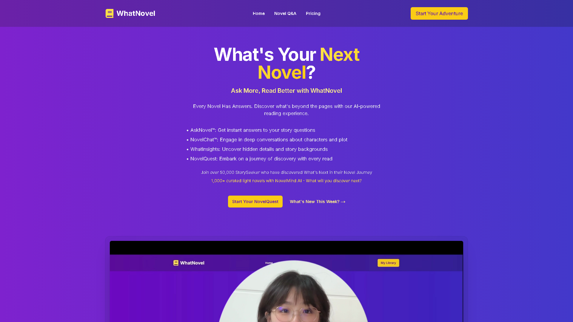 WhatNovel Interface Screenshot - Writing & Editing Tool