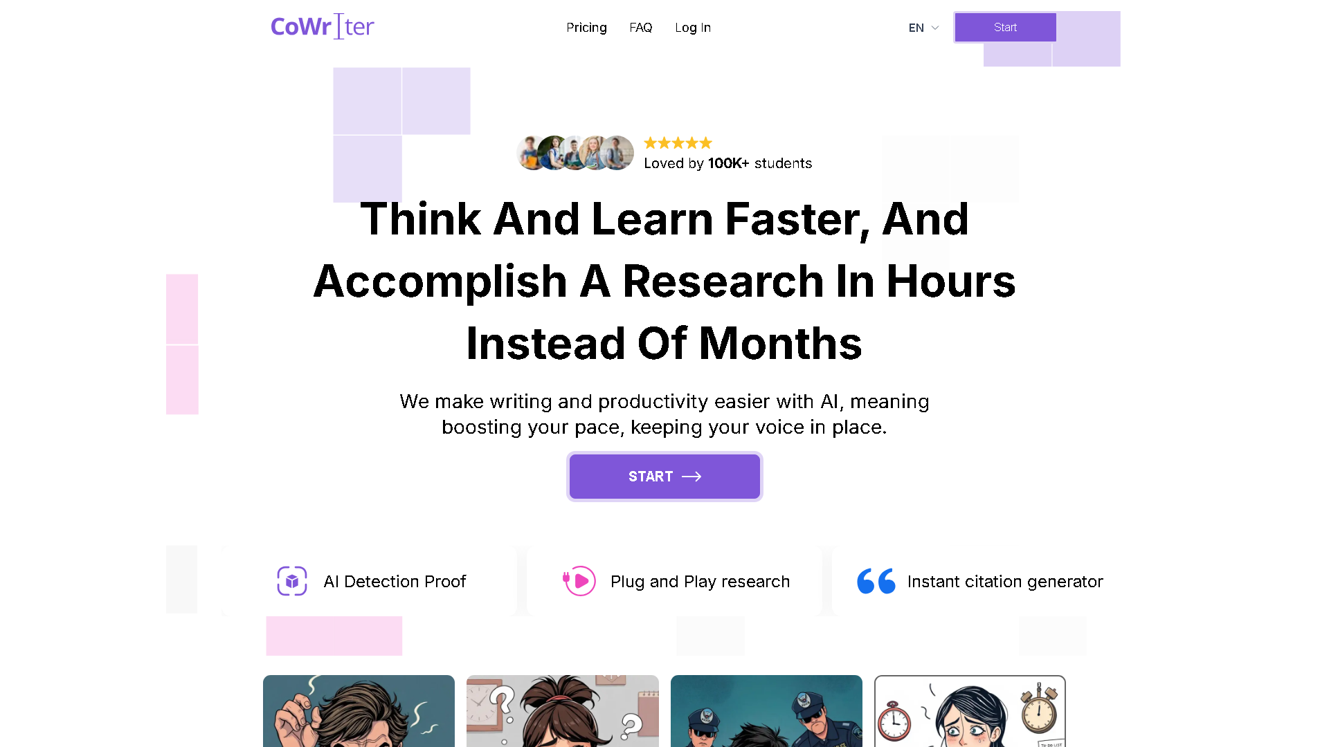 CoWriter AI Interface Screenshot - Writing & Editing Tool