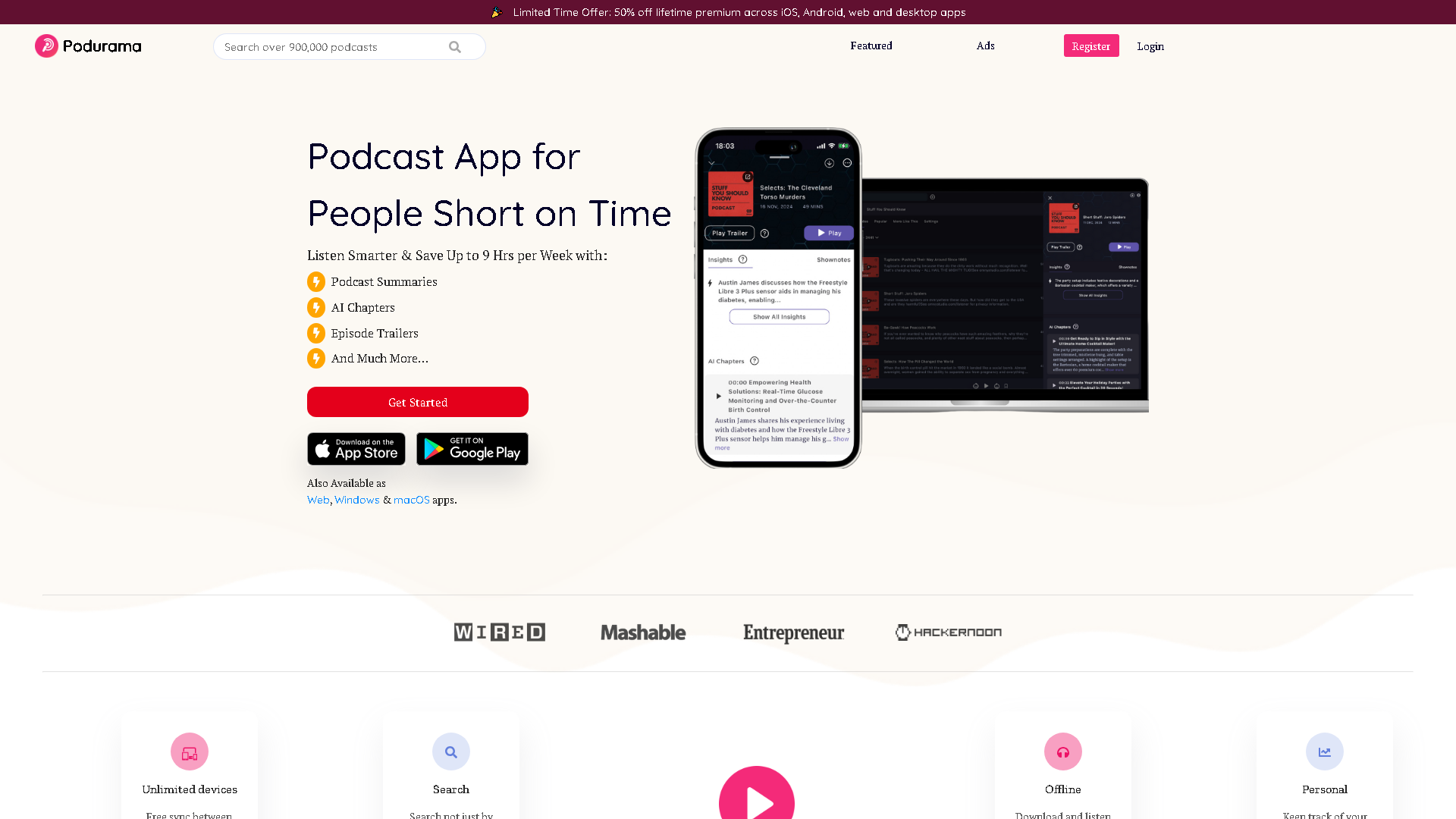 Podurama Interface Screenshot - Voice Generation & Conversion Tool