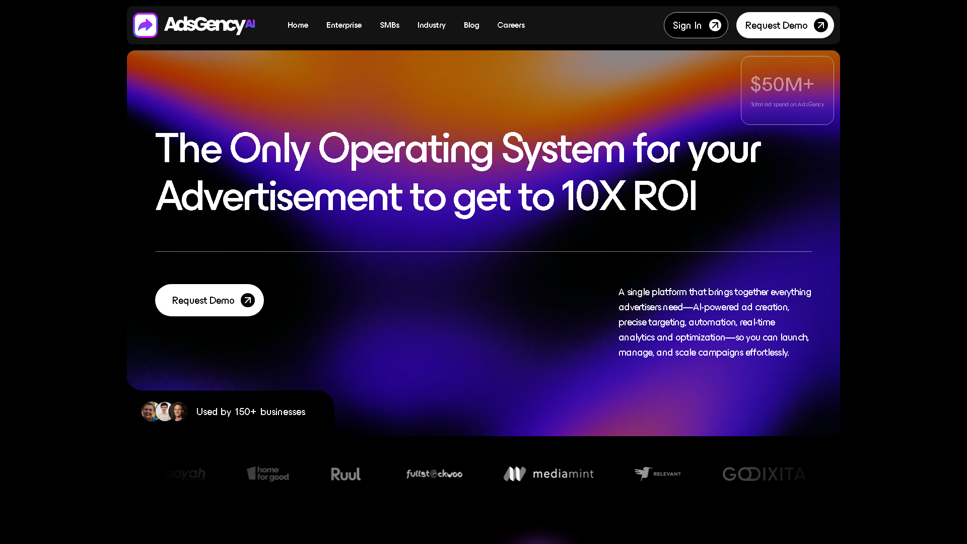 AdsGency AI Interface Screenshot - Marketing & SEO Tool