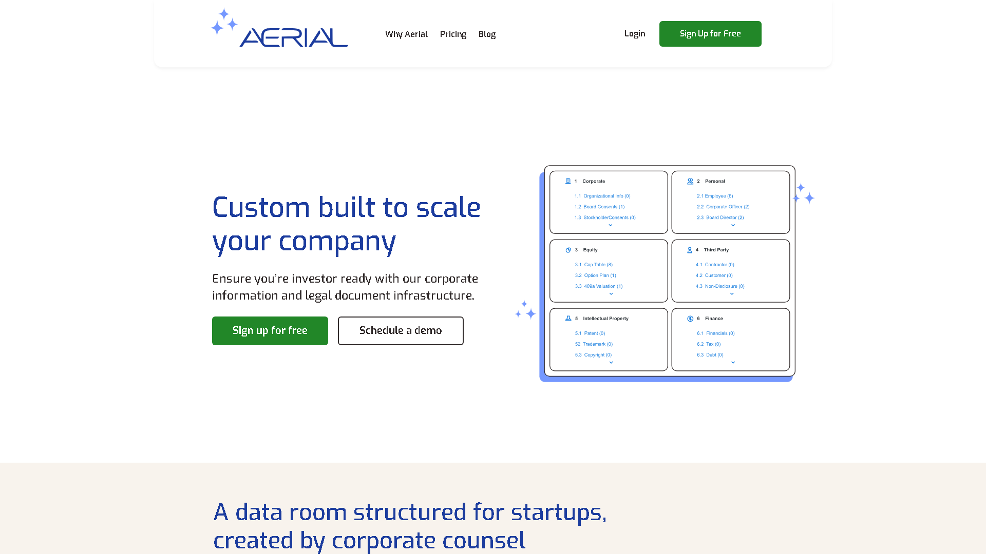 Aerial Interface Screenshot - Legal & Finance Tool