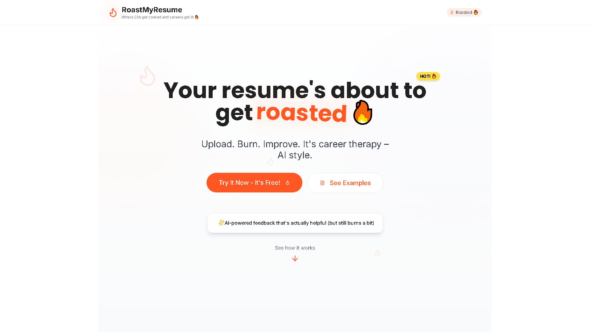 RoastMyResume Interface Screenshot - Writing & Editing Tool